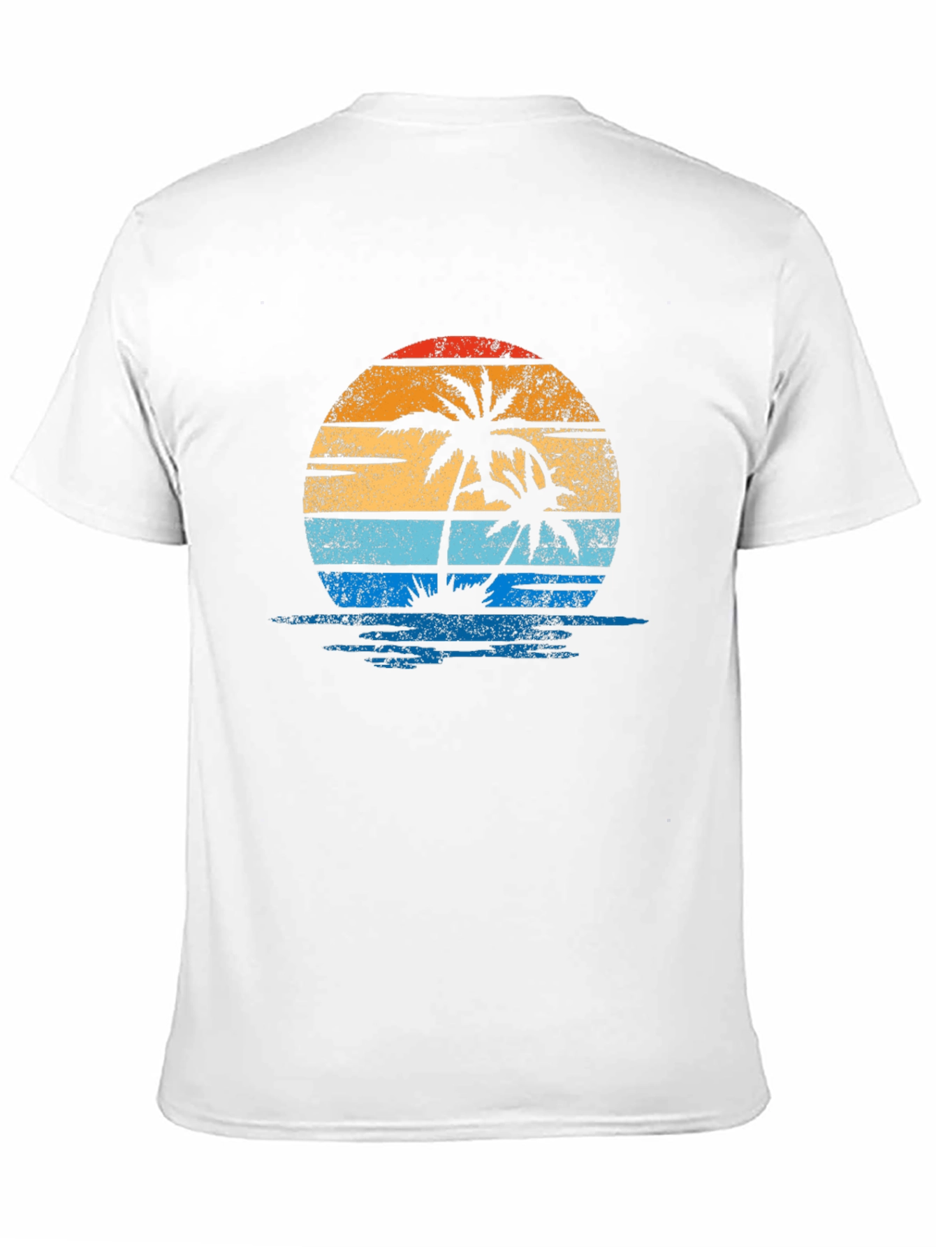 Retro Palm Tree Sunset Graphic Tee - Black