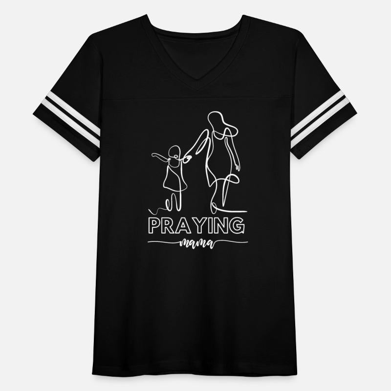 White Christian Mother's Day Praying Mama Line Art