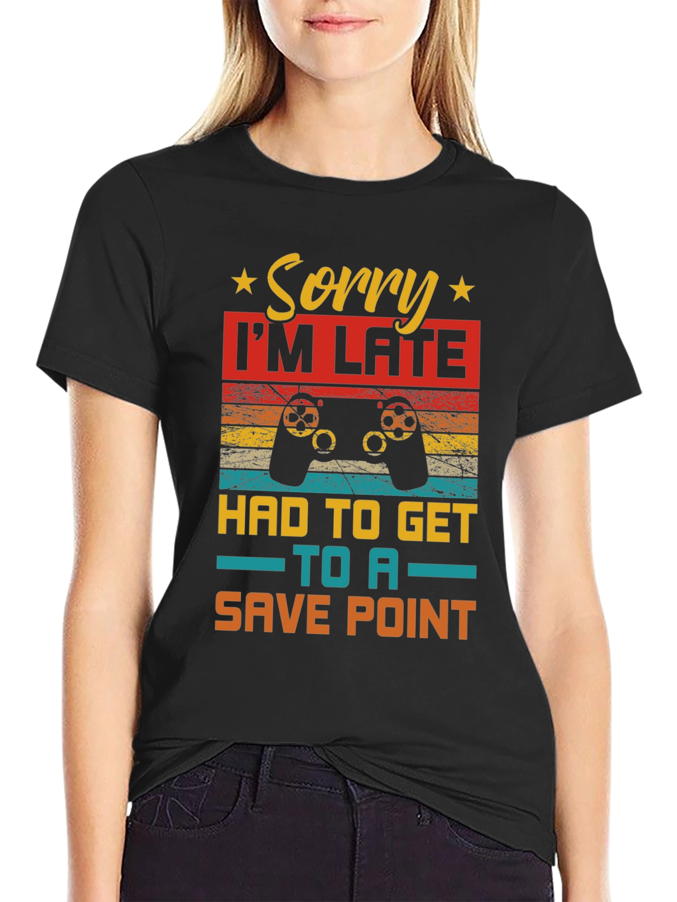 Gamer Sorry Im Late Save Point T-Shirt