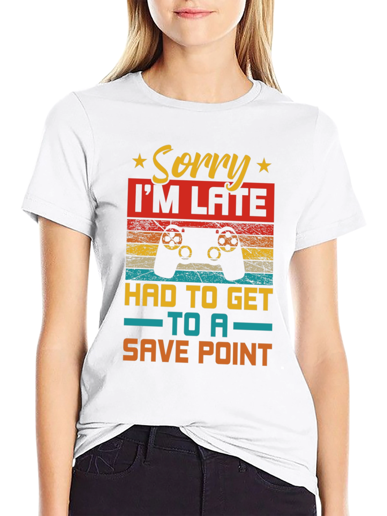 Gamer Sorry Im Late Save Point T-Shirt