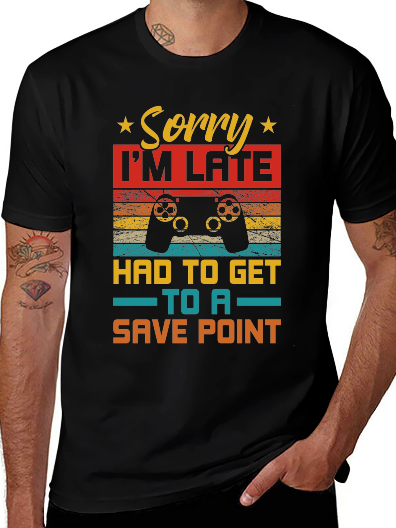 Gamer Sorry Im Late Save Point T-Shirt