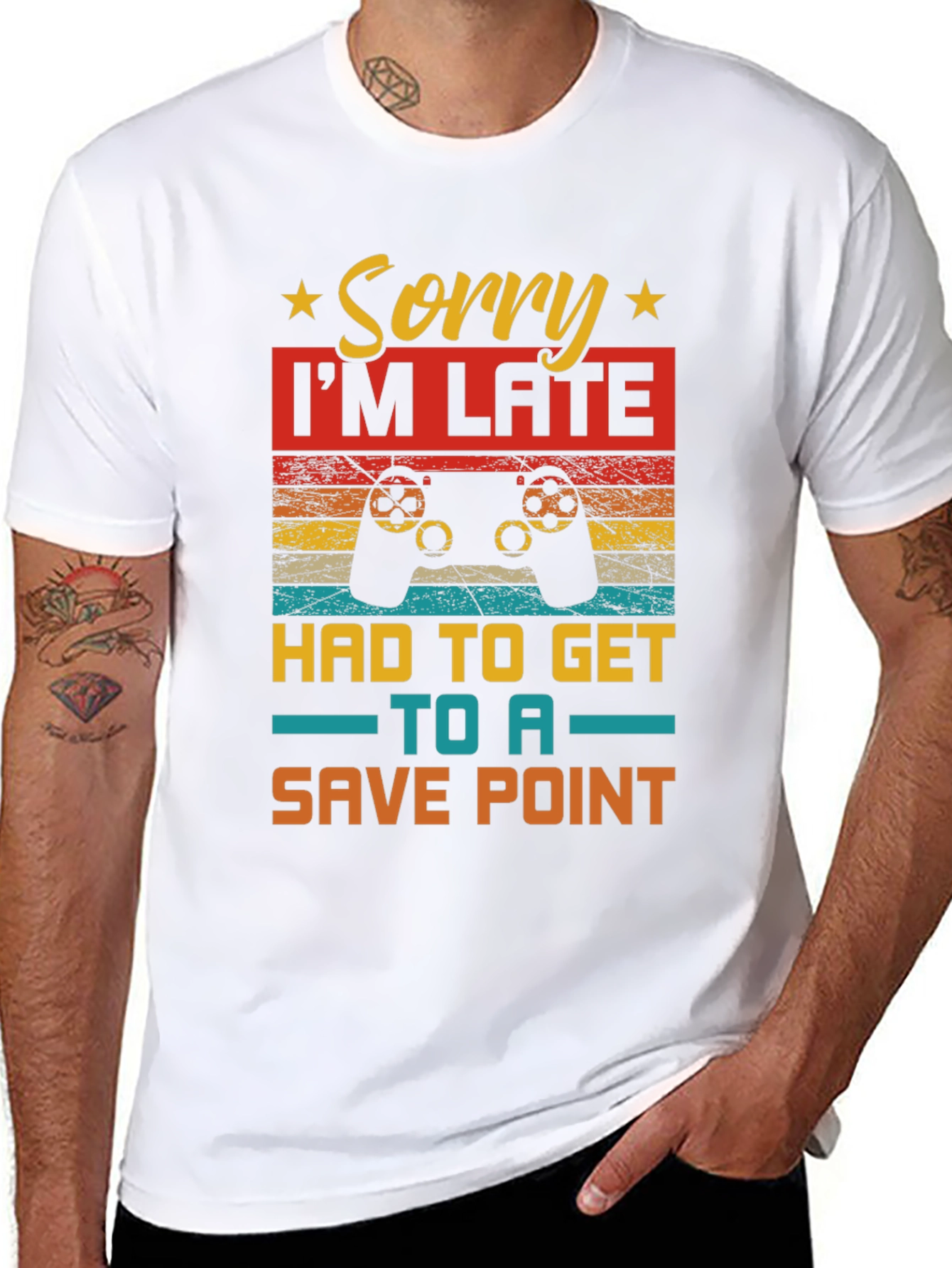 Gamer Sorry Im Late Save Point T-Shirt