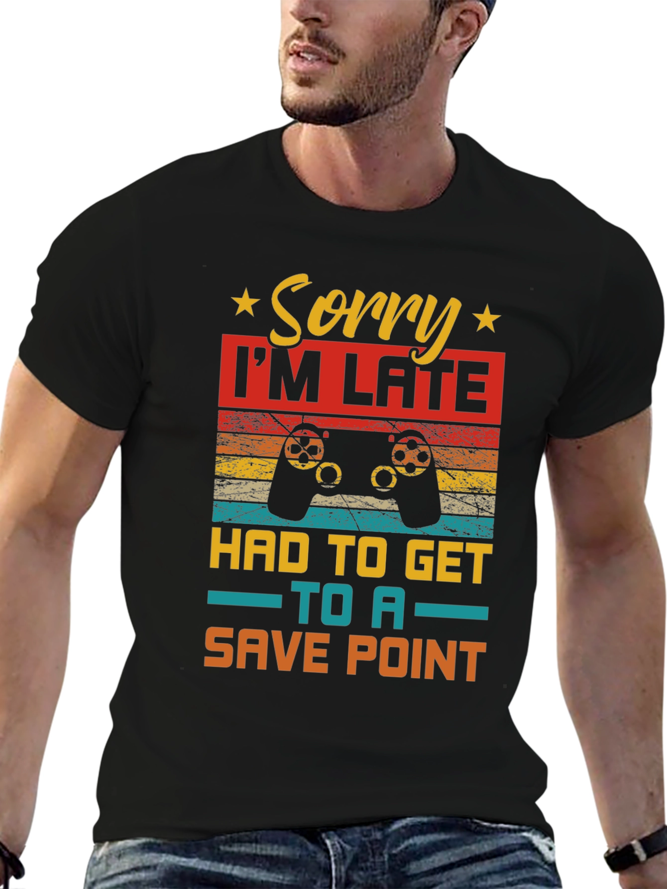 Gamer Sorry Im Late Save Point T-Shirt