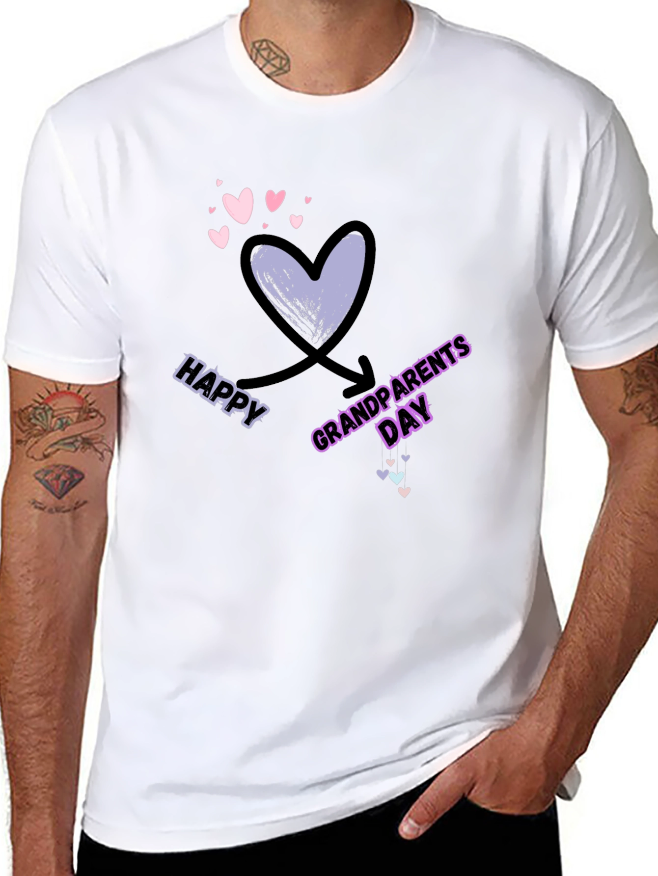 Happy Grandparents Day Black T-Shirt