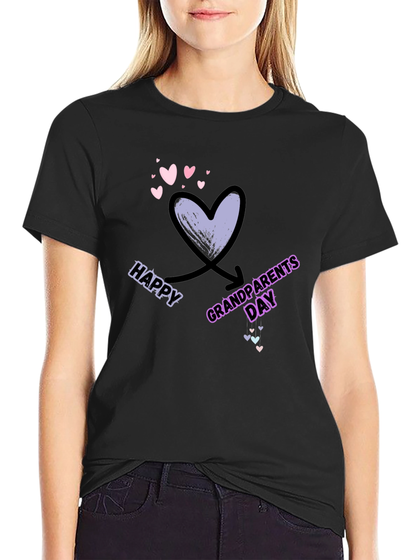Happy Grandparents Day Black T-Shirt