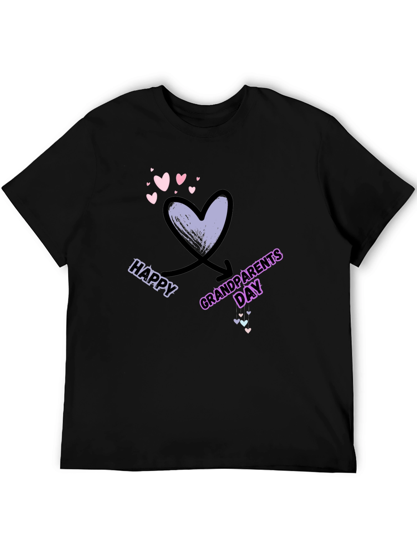 Happy Grandparents Day Black T-Shirt