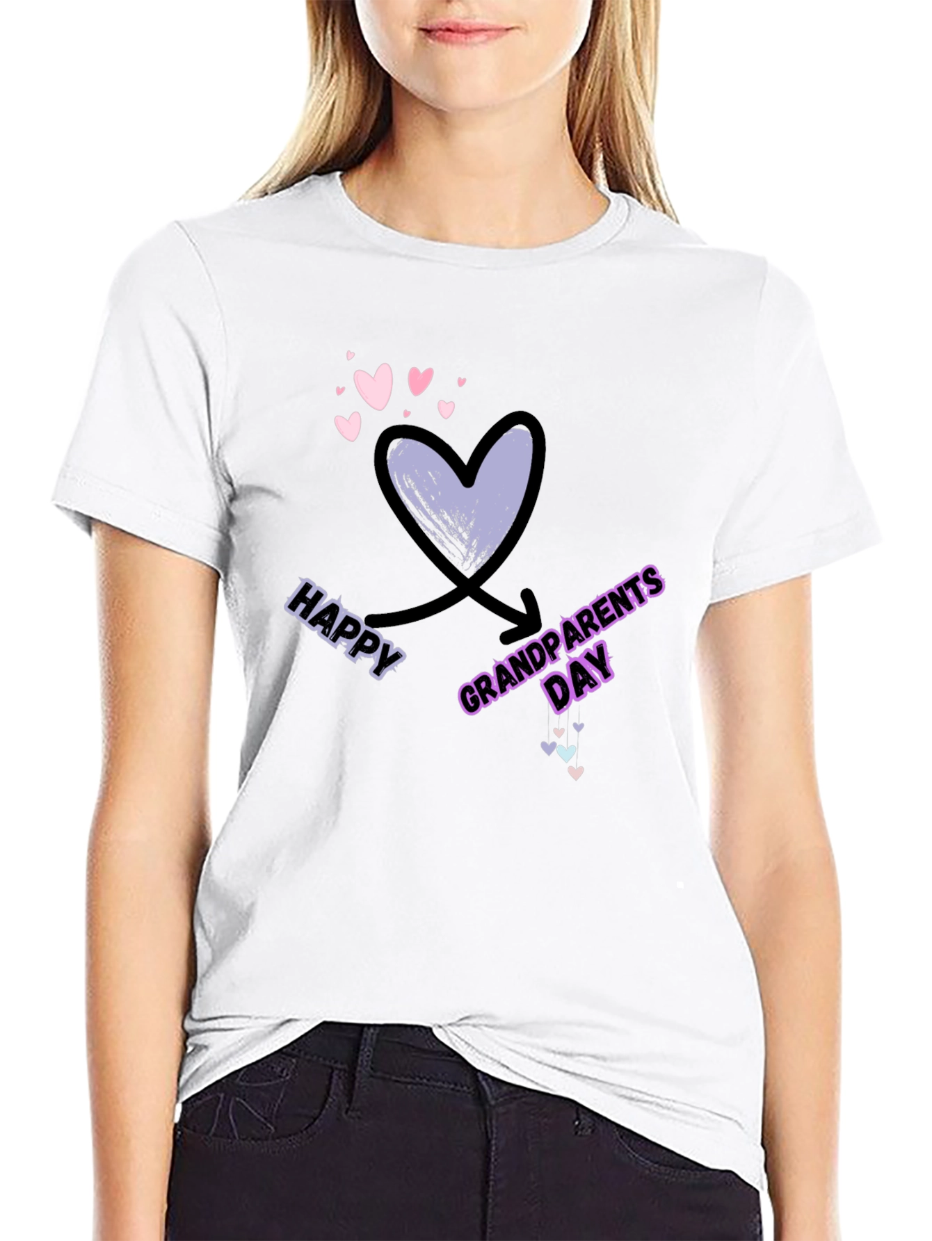 Happy Grandparents Day Black T-Shirt