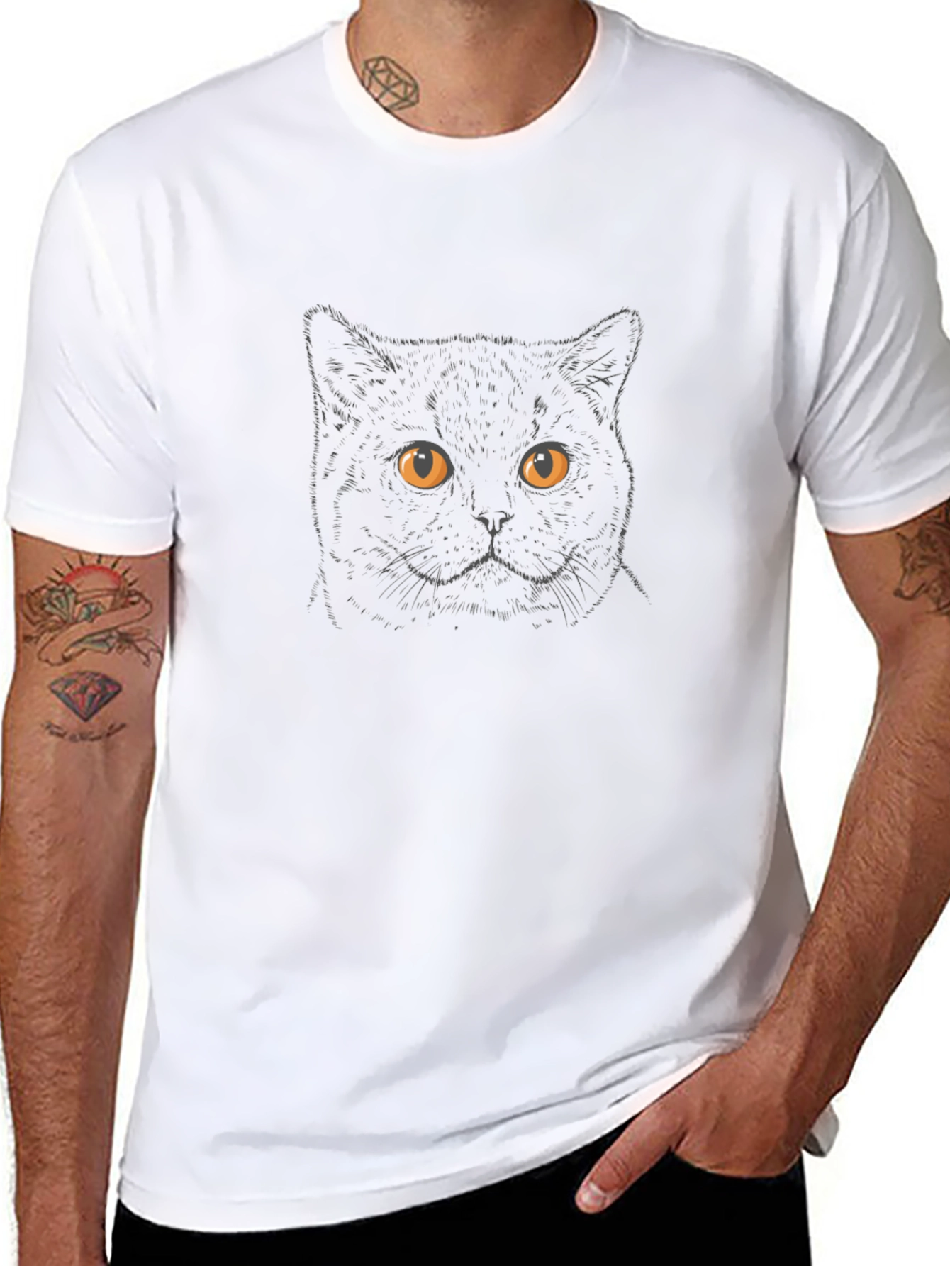Black Cat Graphic T-Shirt - Stylish Unisex Tee