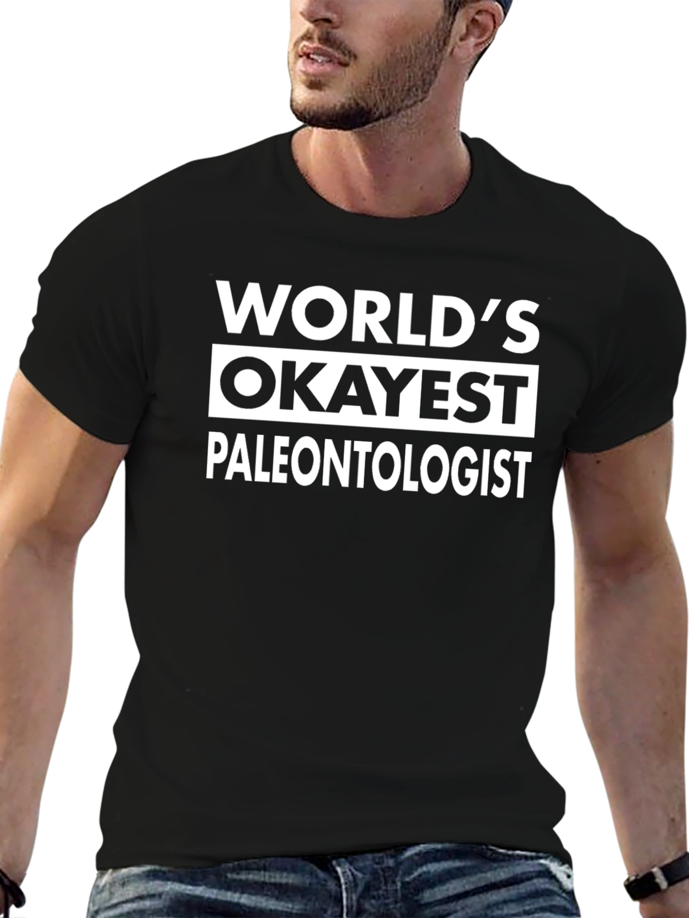 Worlds Okayest Paleontologist Black T-Shirt