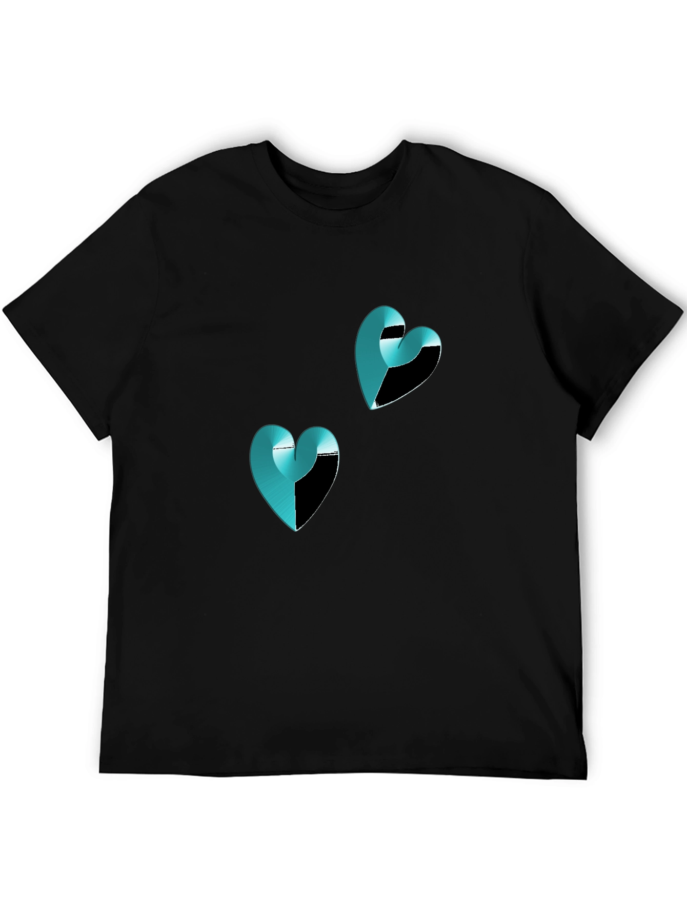 Modern Heart Graphic Black T-Shirt