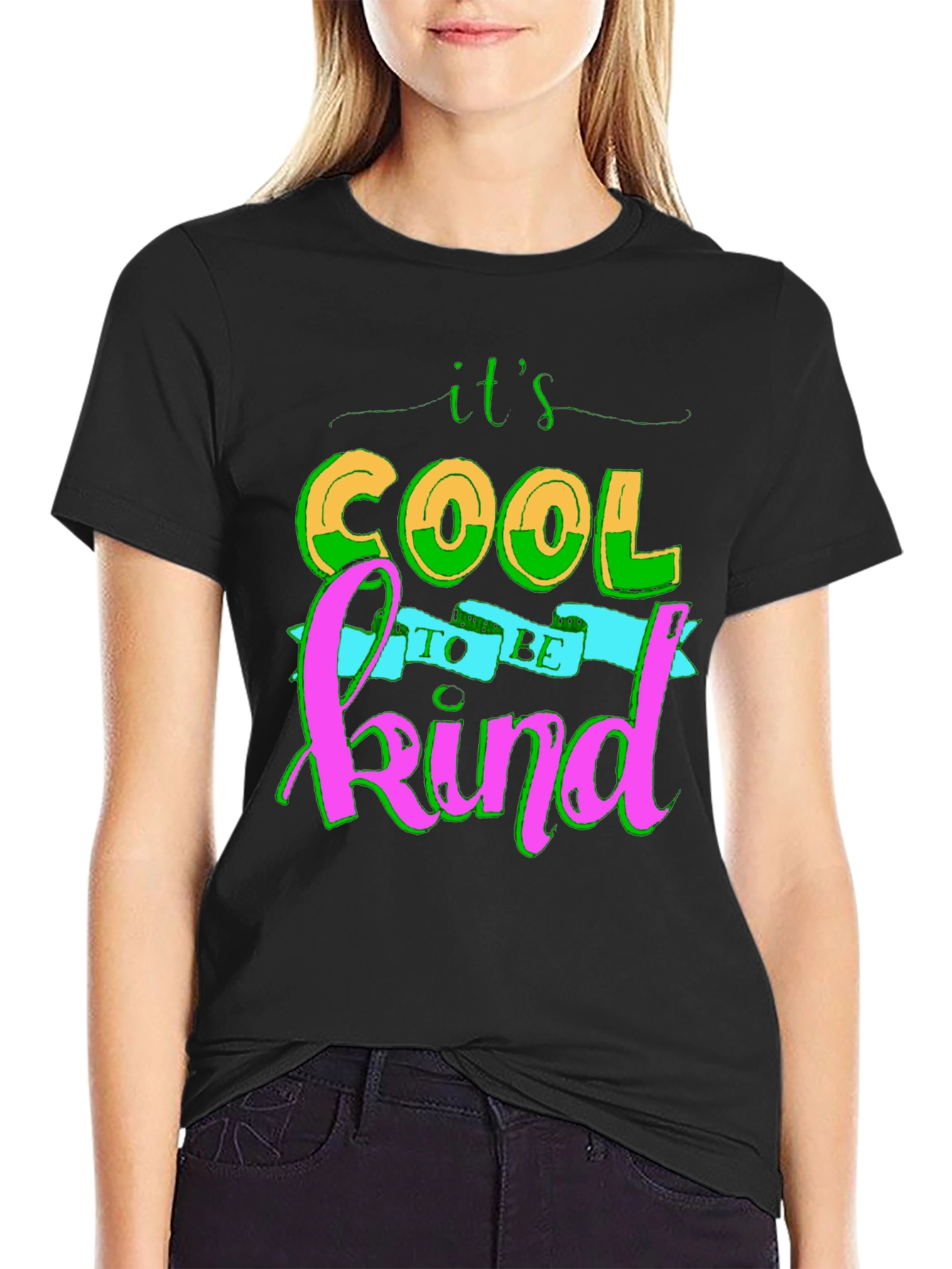 Its Cool to be Kind Black Tee