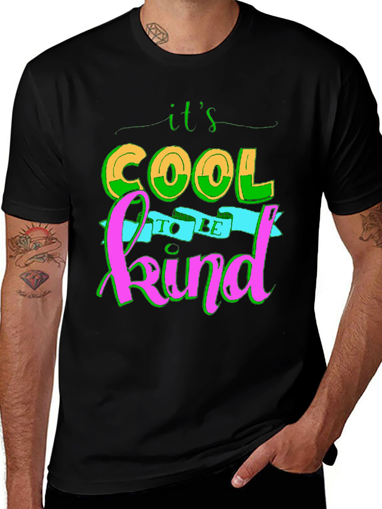Its Cool to be Kind Black Tee