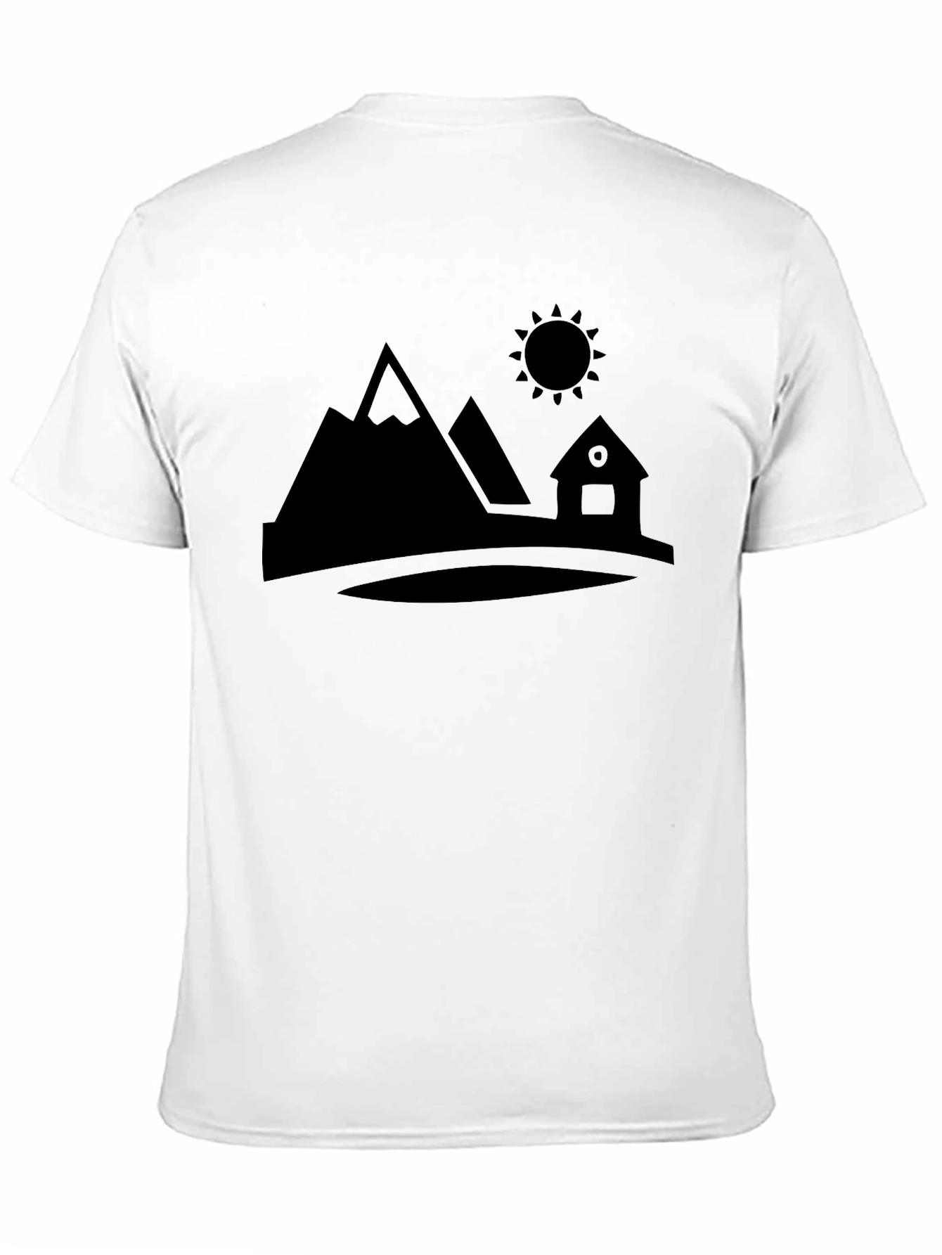 Mountain Cabin Graphic Tee - Black Cotton T-Shirt