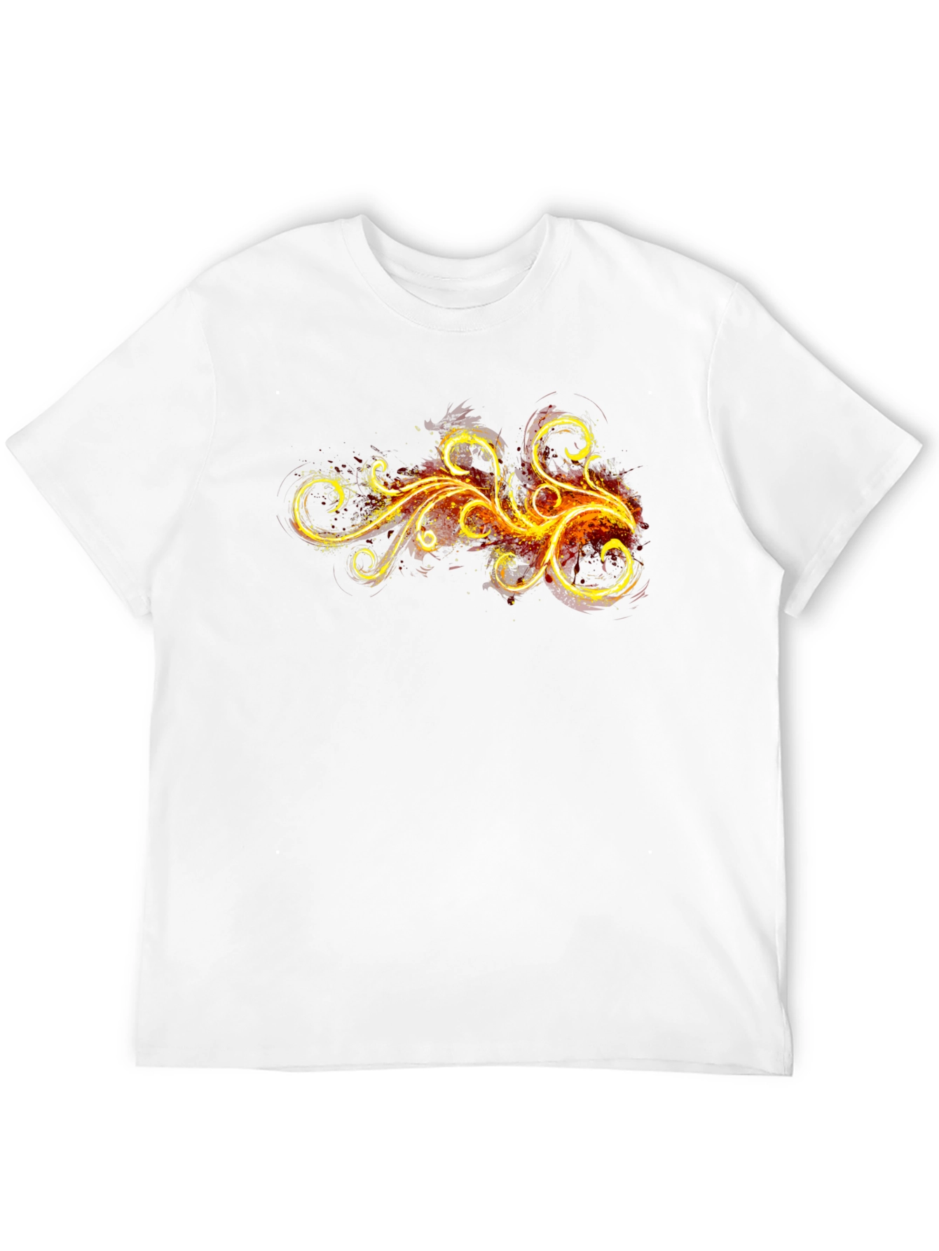 Fiery Swirl Graphic Black T-Shirt