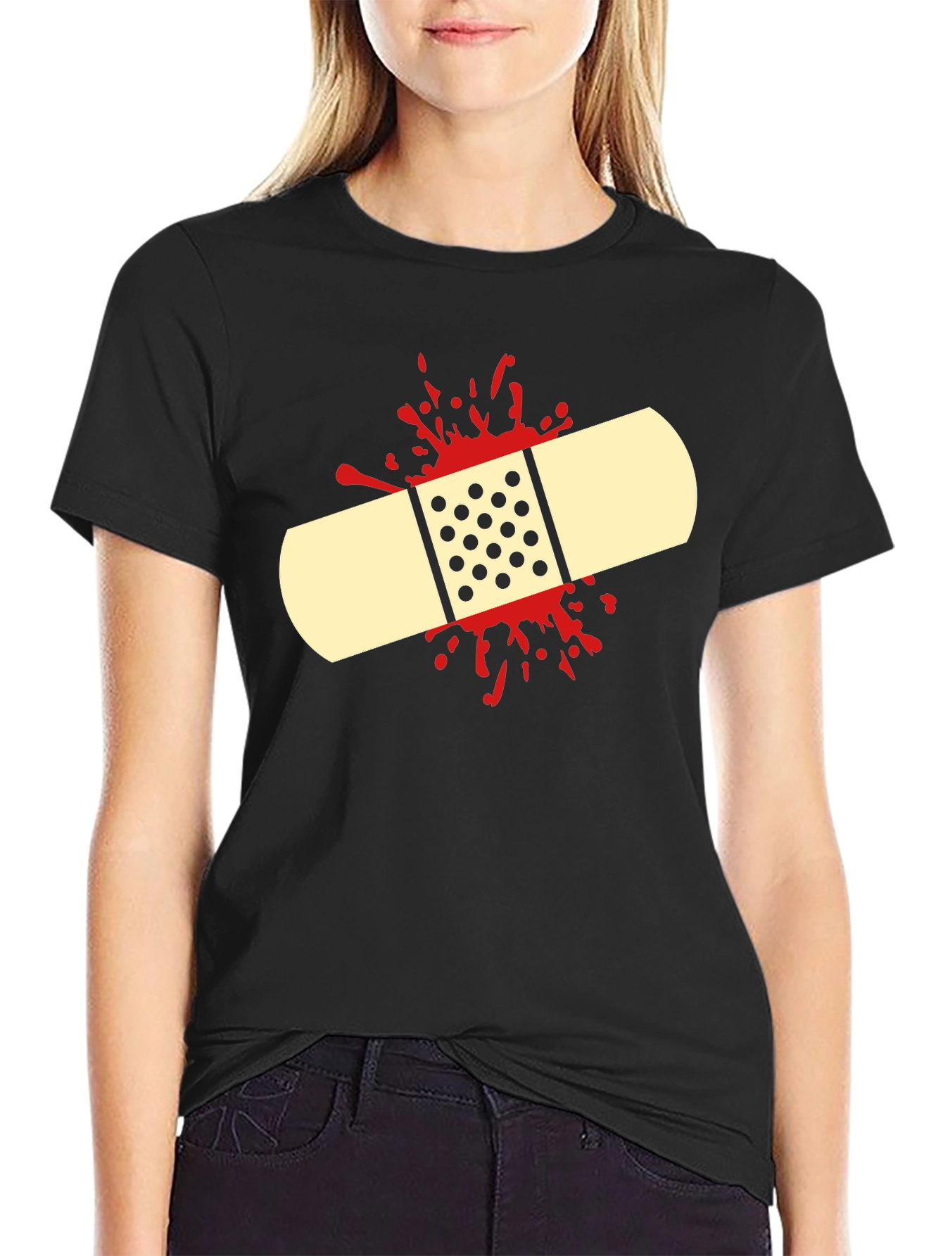 Bandage Graphic Tee - Humor First Aid Shirt