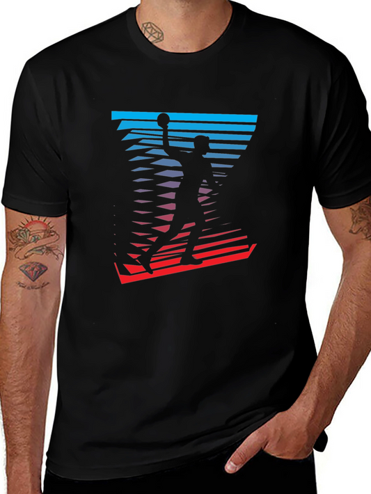 Basketball Player Graphic Tee - Stylish Mens T-Shirt