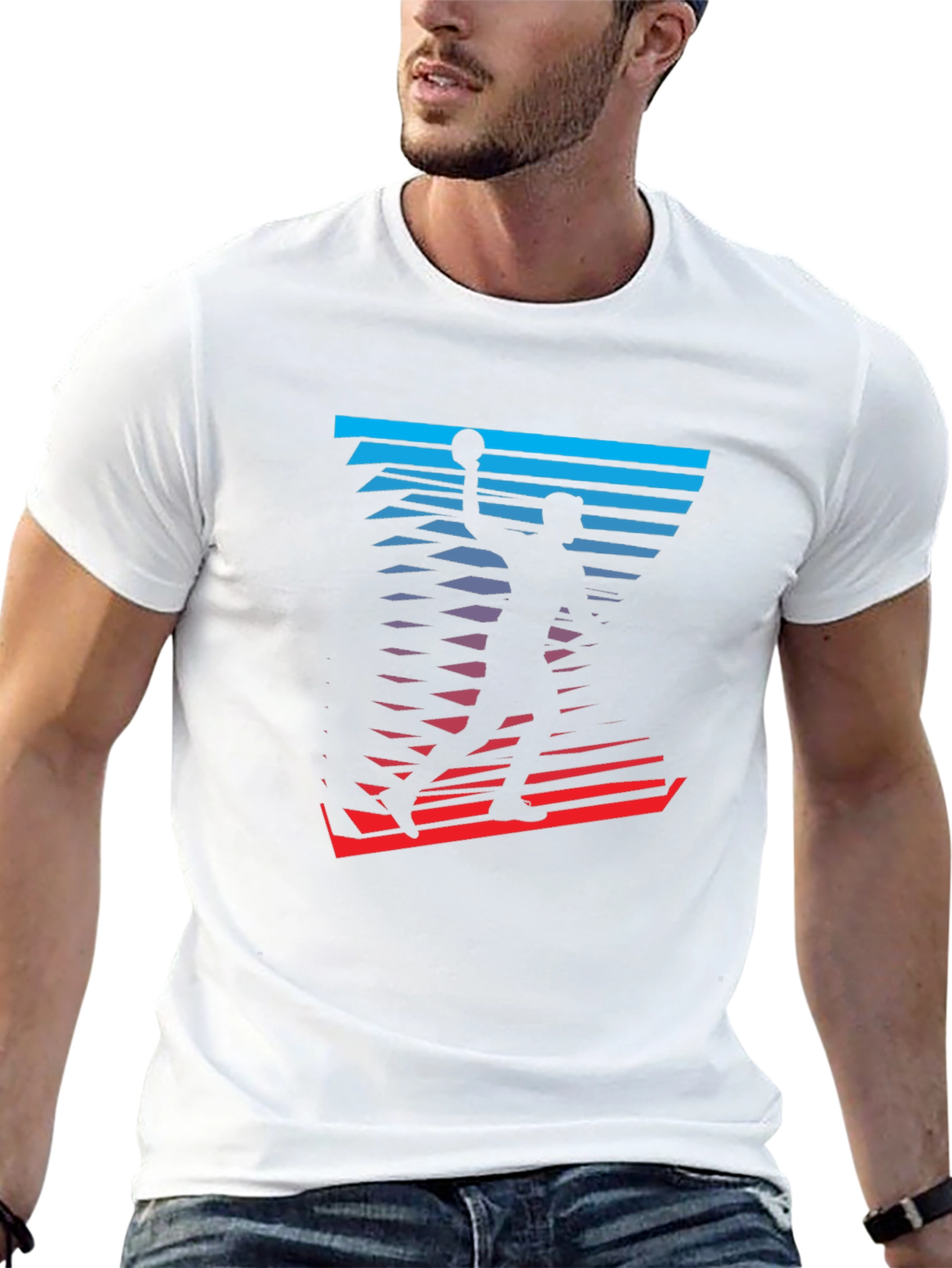 Basketball Player Graphic Tee - Stylish Mens T-Shirt