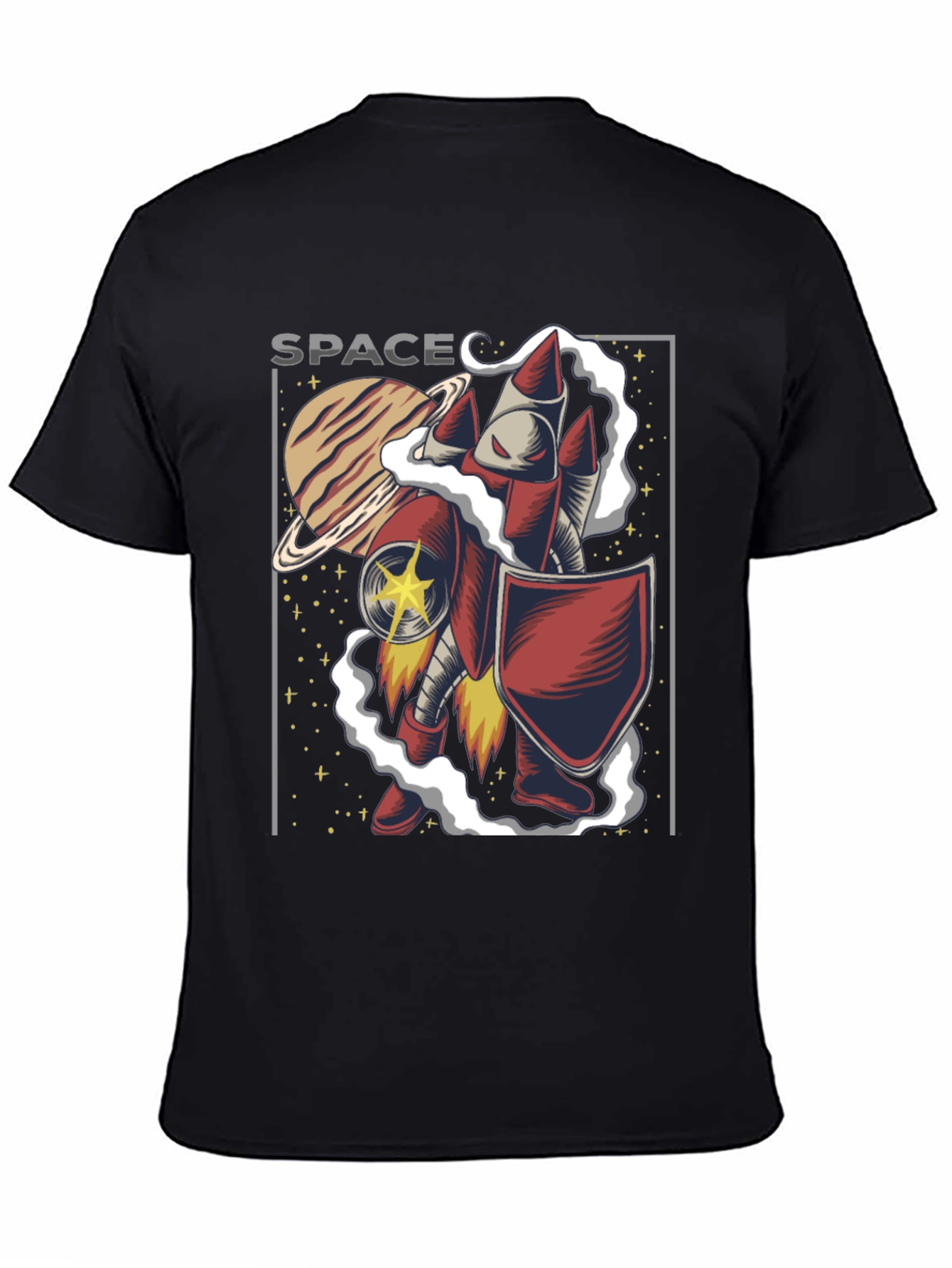 Space Rocket Knight Graphic T-Shirt