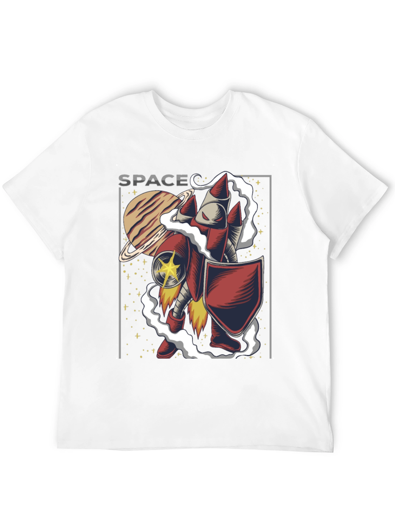 Space Rocket Knight Graphic T-Shirt