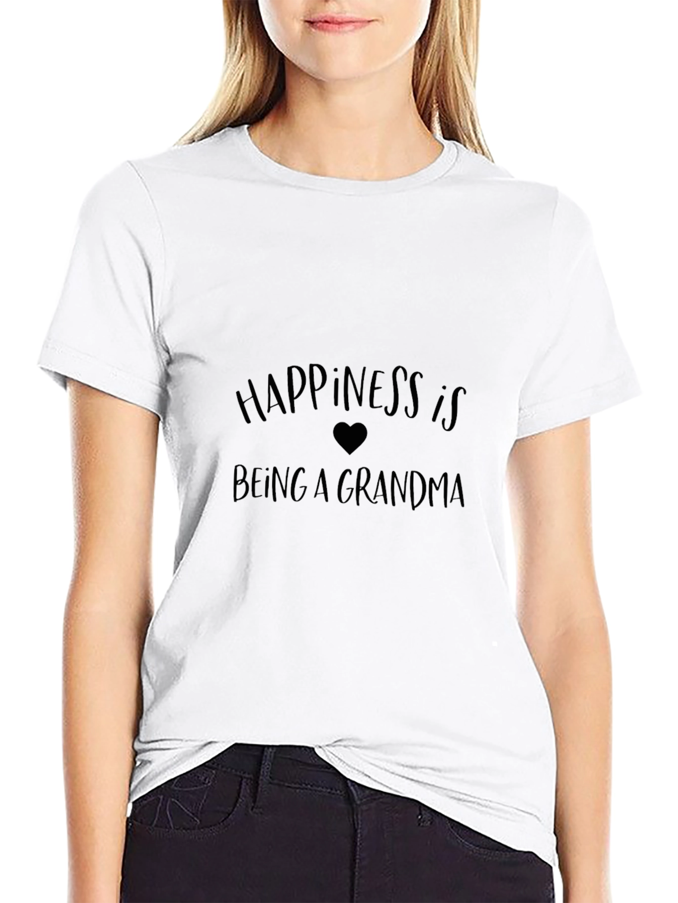 Happiness is Being a Grandma Black T-Shirt