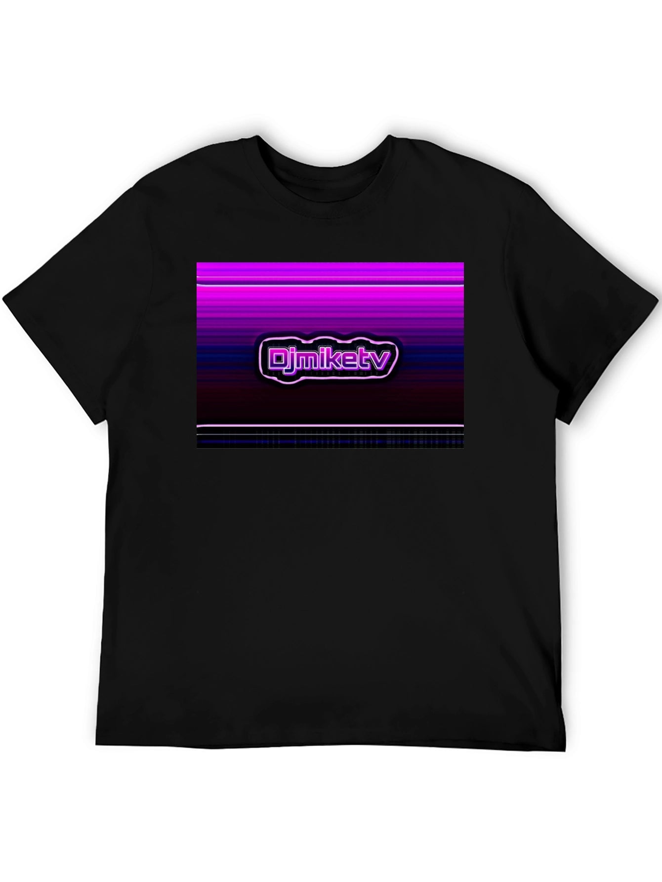 DJMikeTV Black T-Shirt - Retro Graphic Design