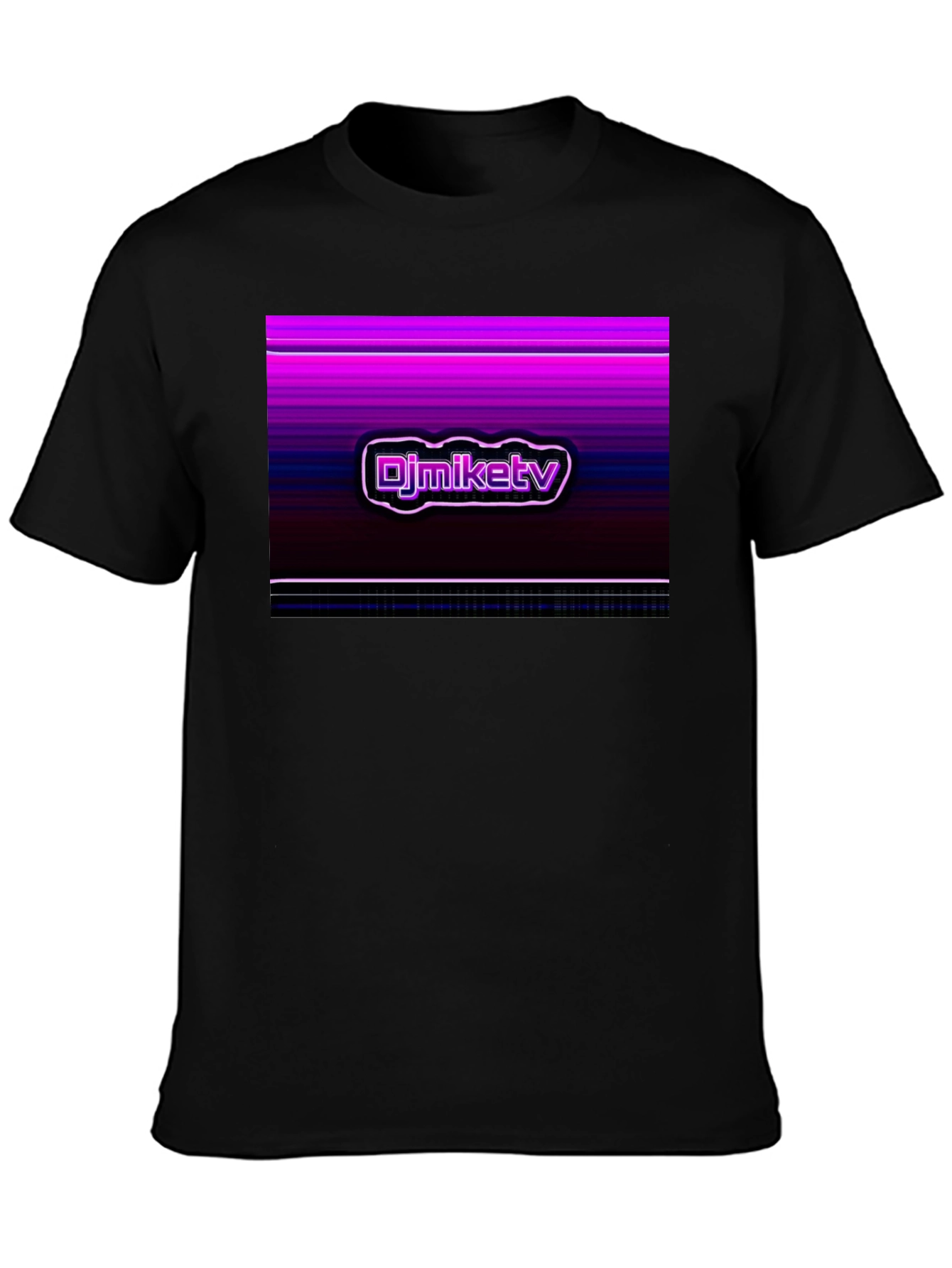 DJMikeTV Black T-Shirt - Retro Graphic Design