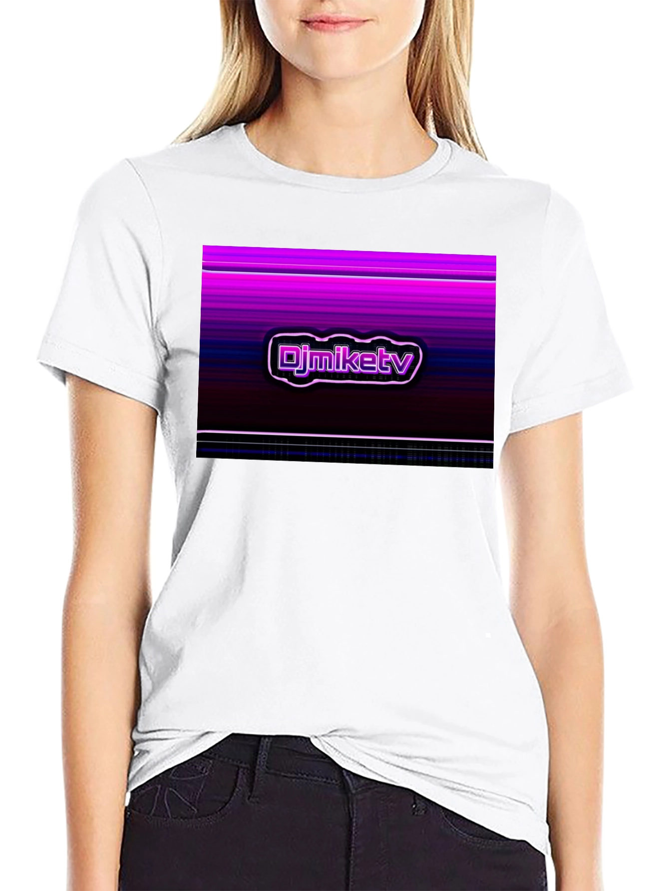 DJMikeTV Black T-Shirt - Retro Graphic Design
