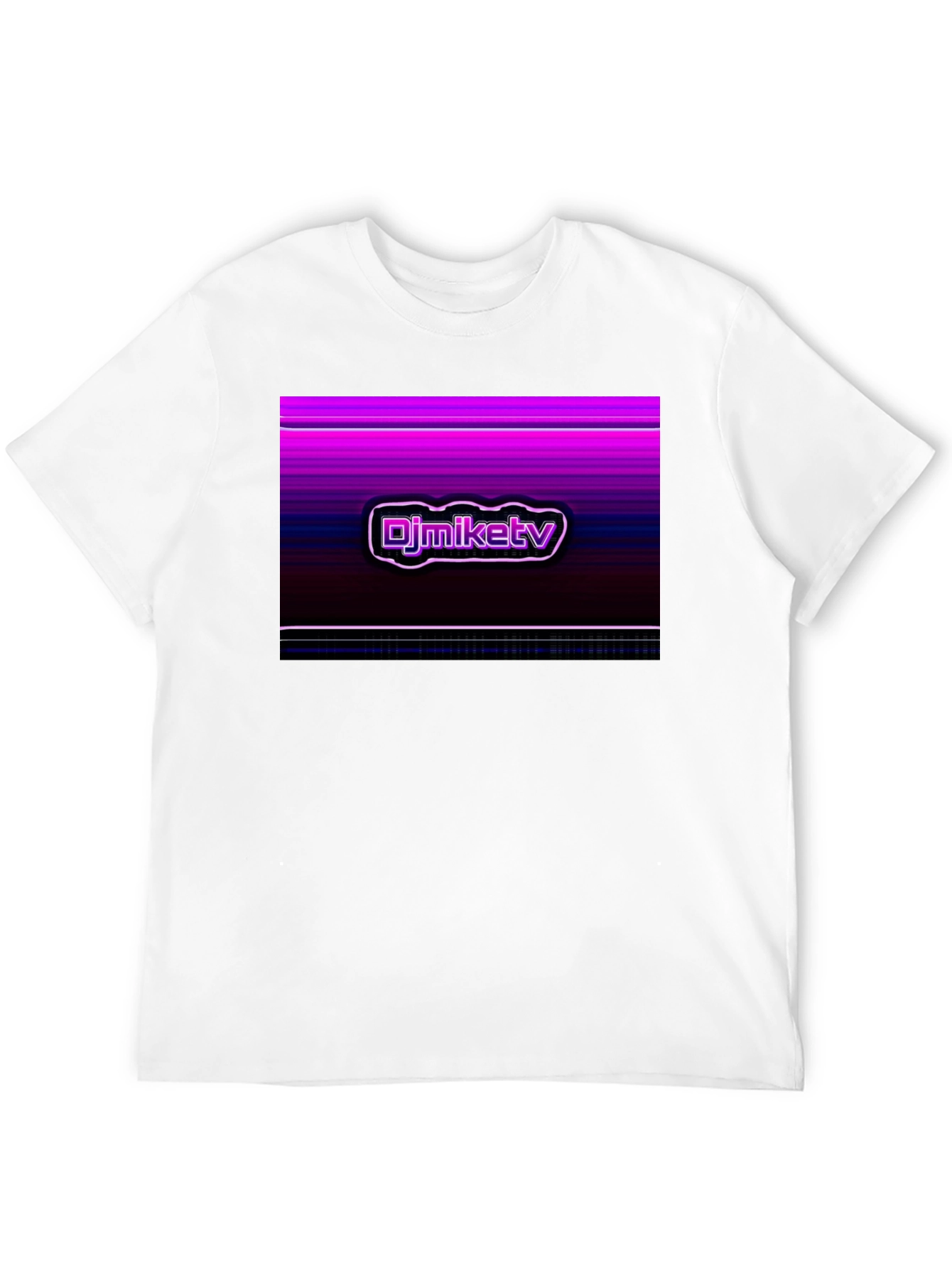 DJMikeTV Black T-Shirt - Retro Graphic Design