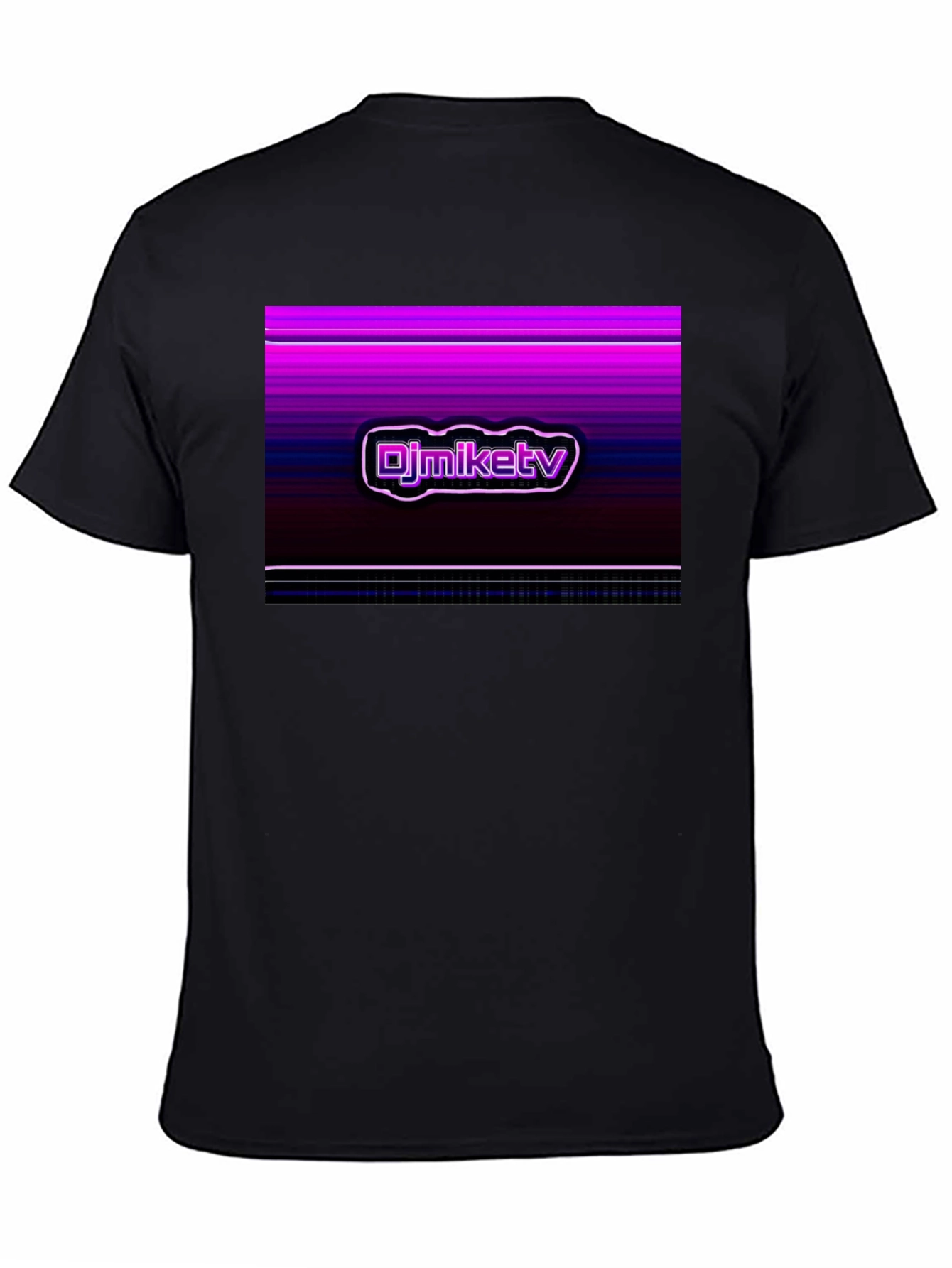 DJMikeTV Black T-Shirt - Retro Graphic Design