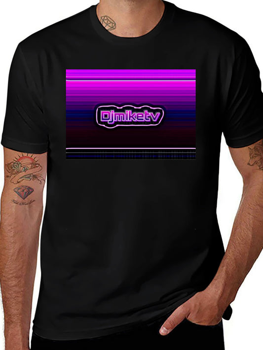 DJMikeTV Black T-Shirt - Retro Graphic Design