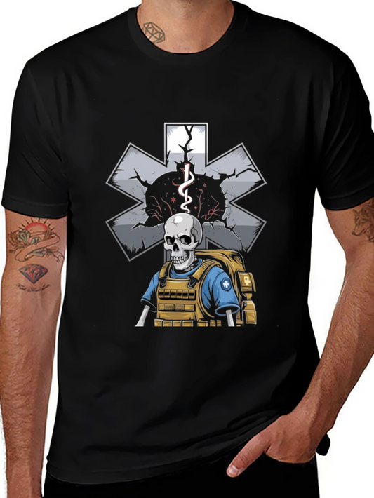Skeleton EMT T-Shirt: Medical Star of Life Graphic Tee