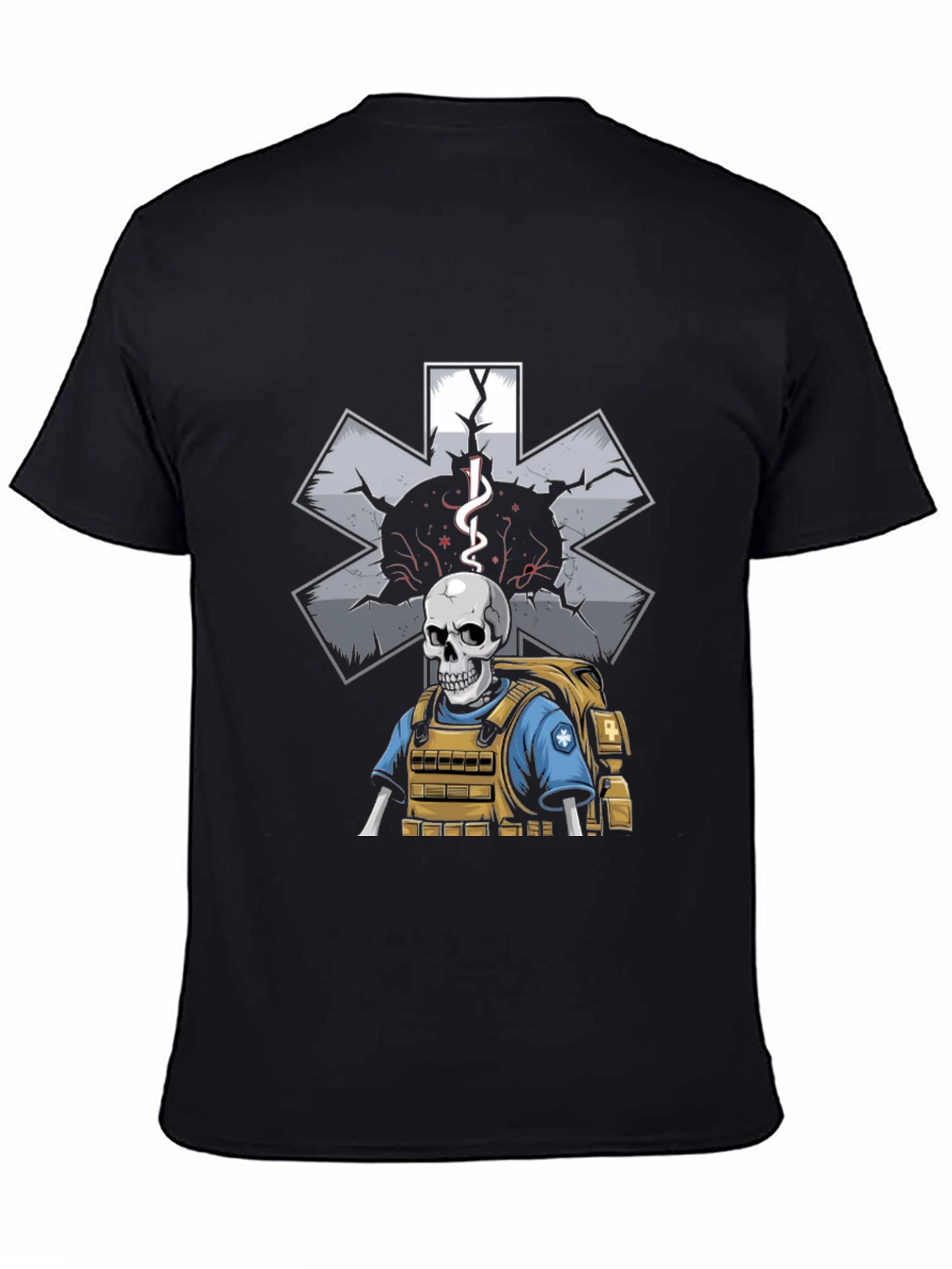 Skeleton EMT T-Shirt: Medical Star of Life Graphic Tee