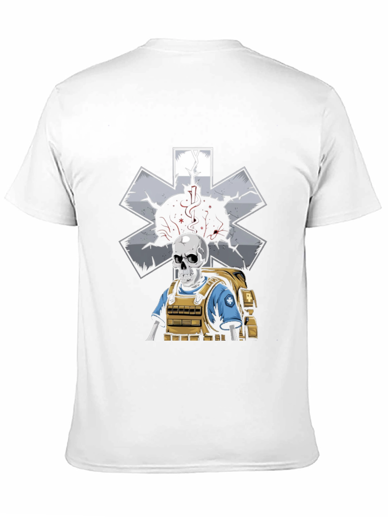 Skeleton EMT T-Shirt: Medical Star of Life Graphic Tee