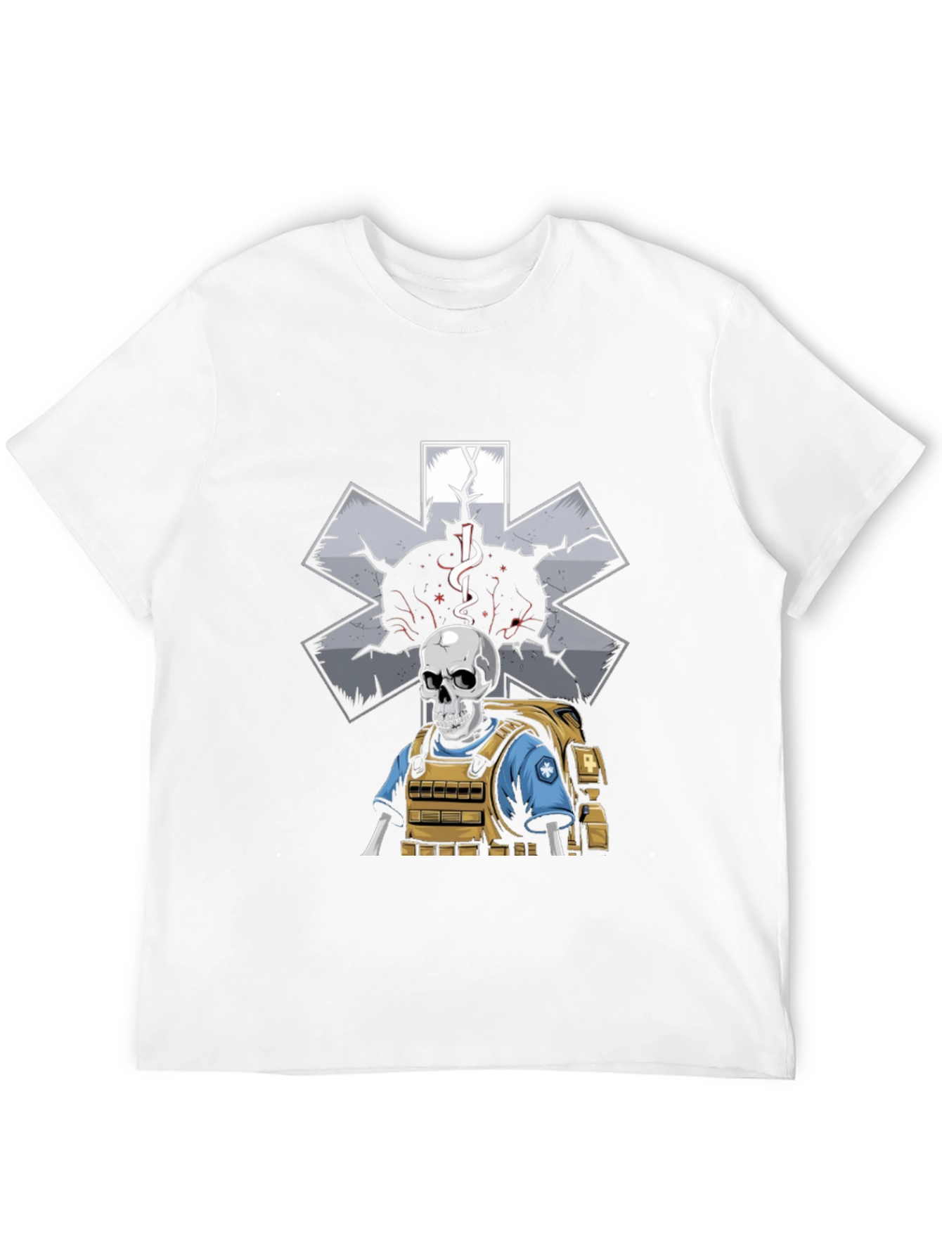 Skeleton EMT T-Shirt: Medical Star of Life Graphic Tee