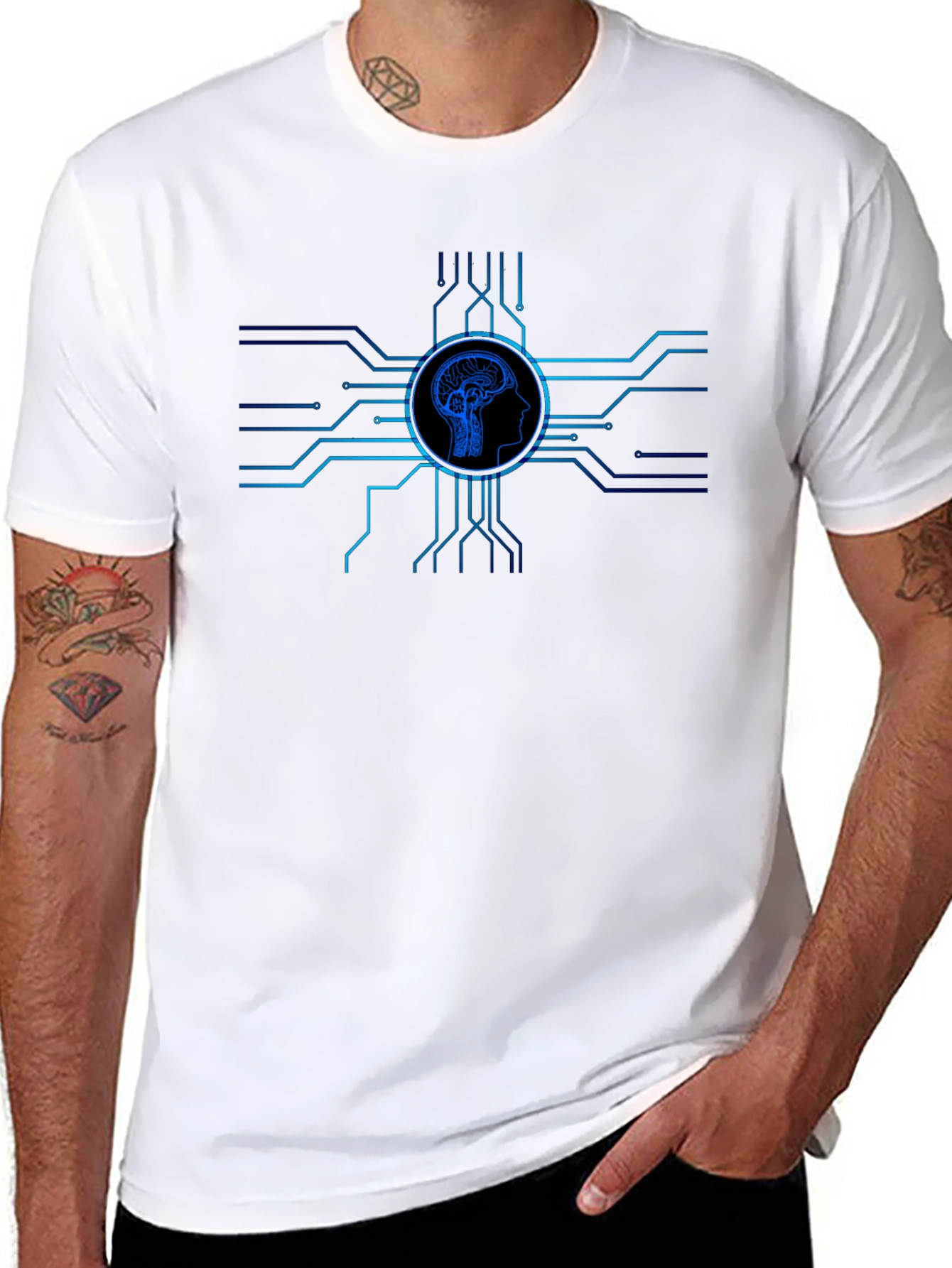 Brain Circuit Tee - Modern Tech Style