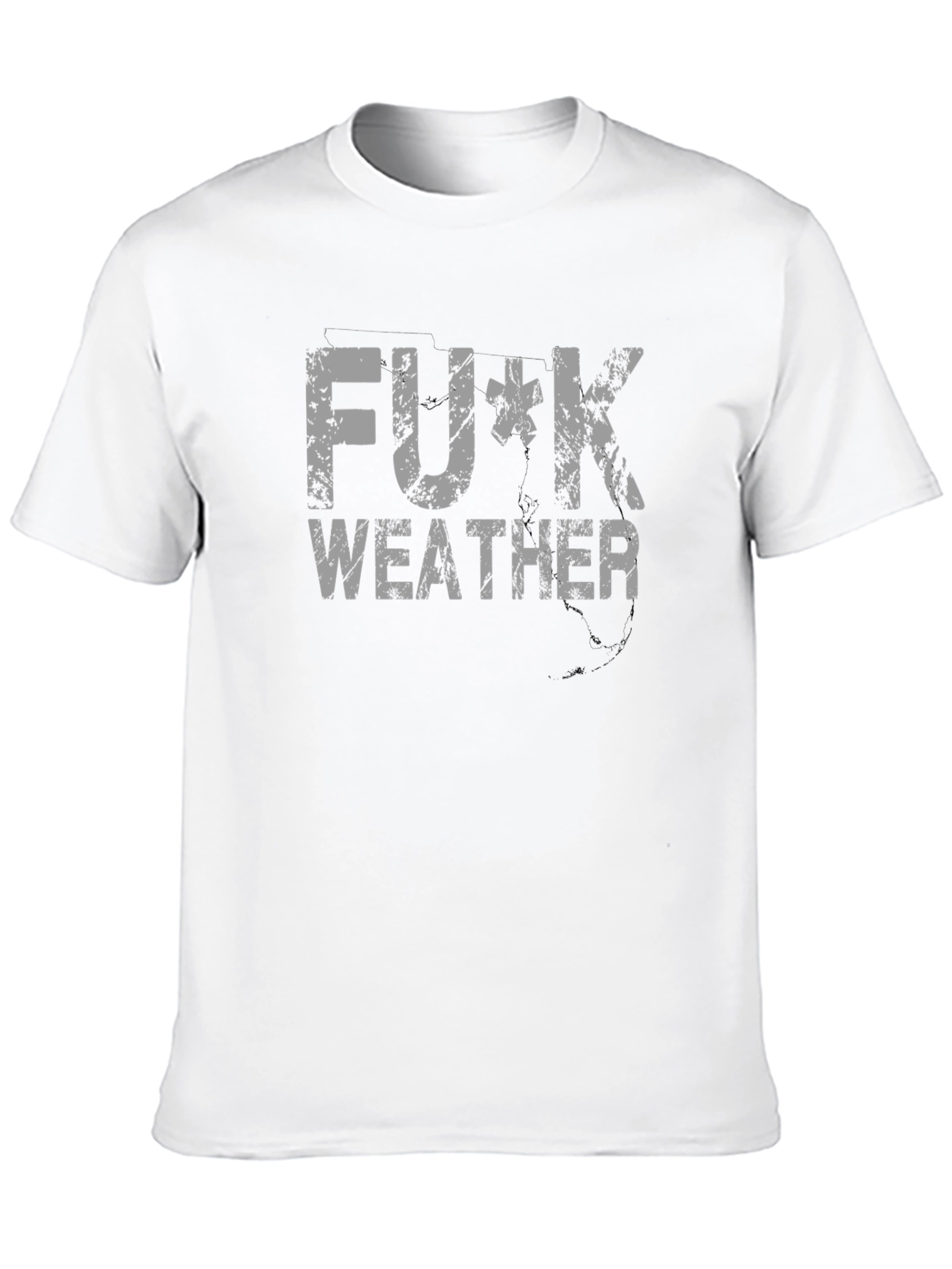 F*ck Weather Distressed Graphic T-Shirt - Black