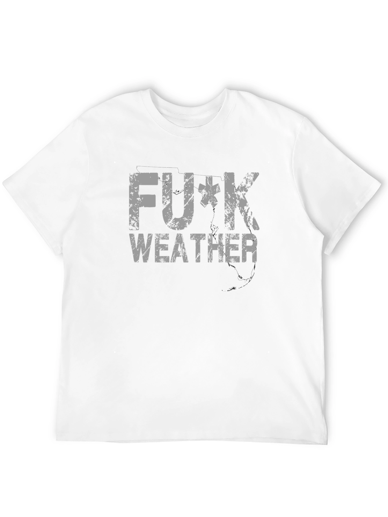 F*ck Weather Distressed Graphic T-Shirt - Black