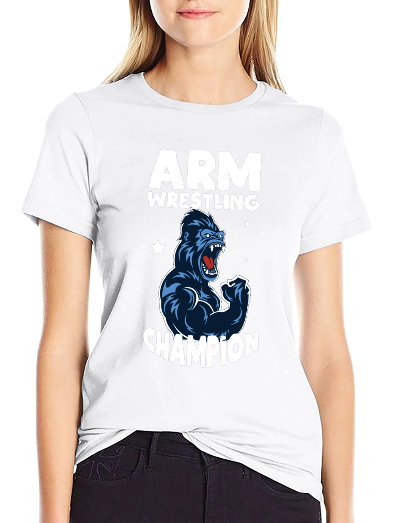 Arm Wrestling Champion Gorilla T-Shirt - Black