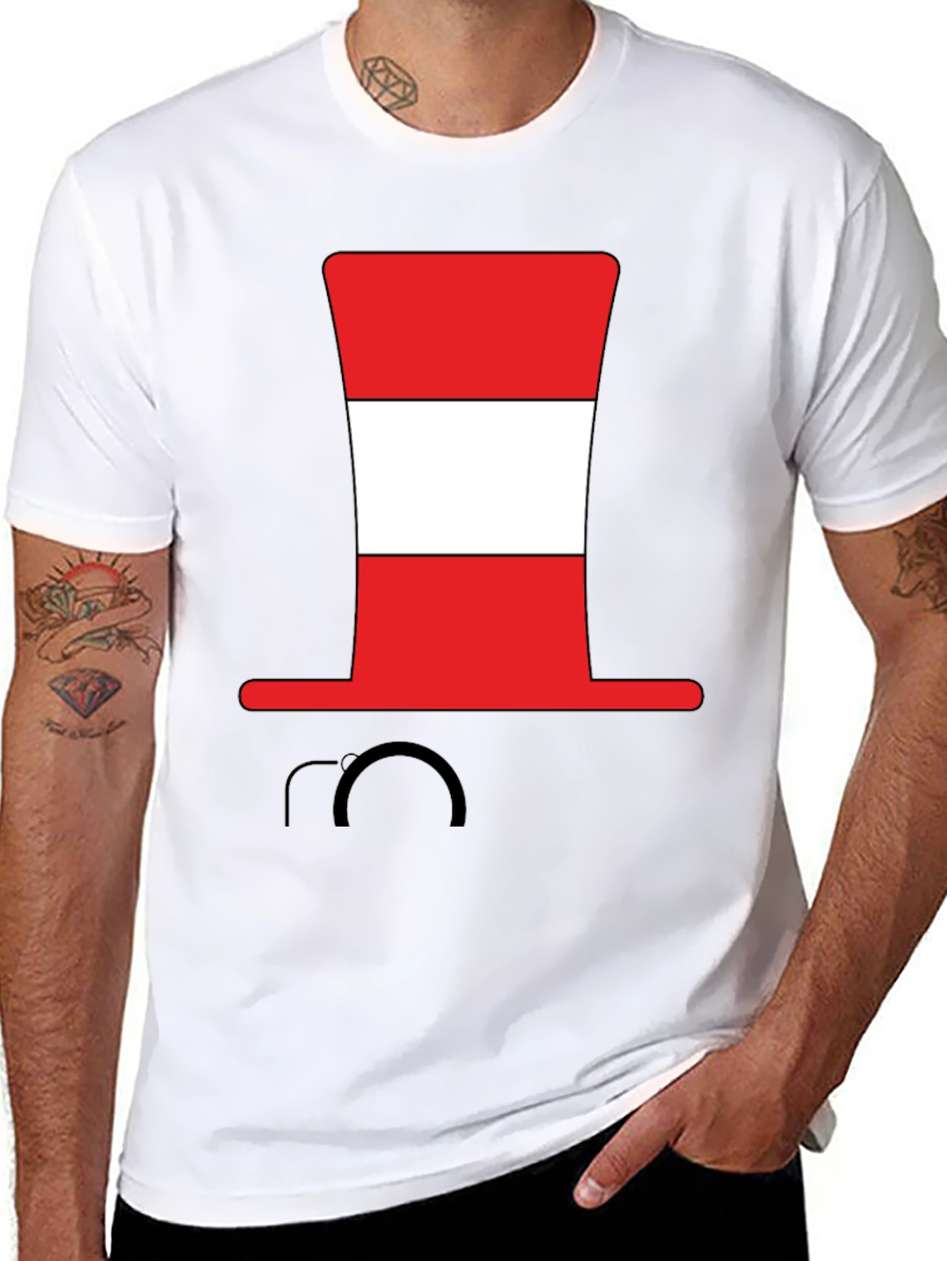 Striped Hat Graphic Tee