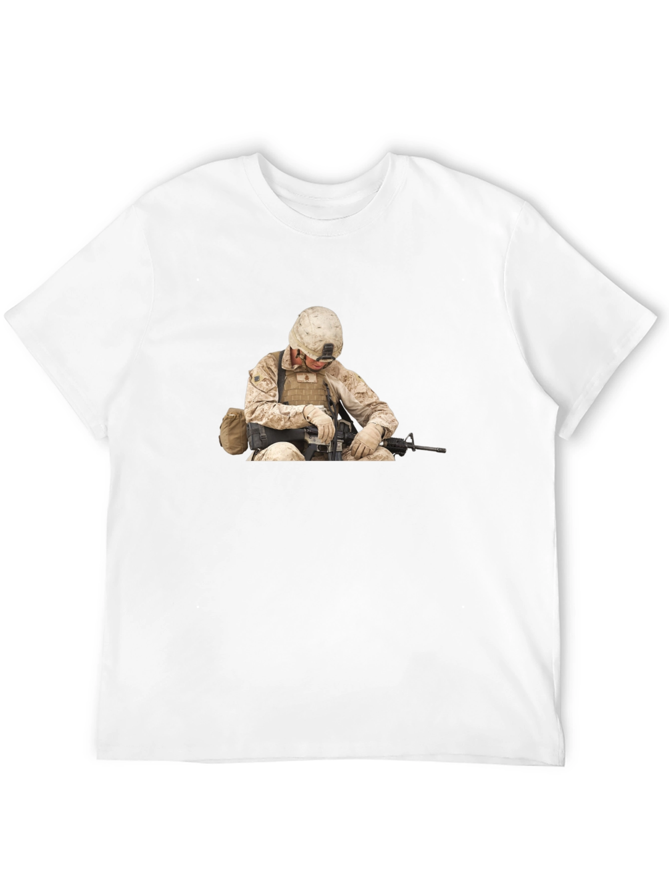 Soldier Graphic Print Black T-Shirt