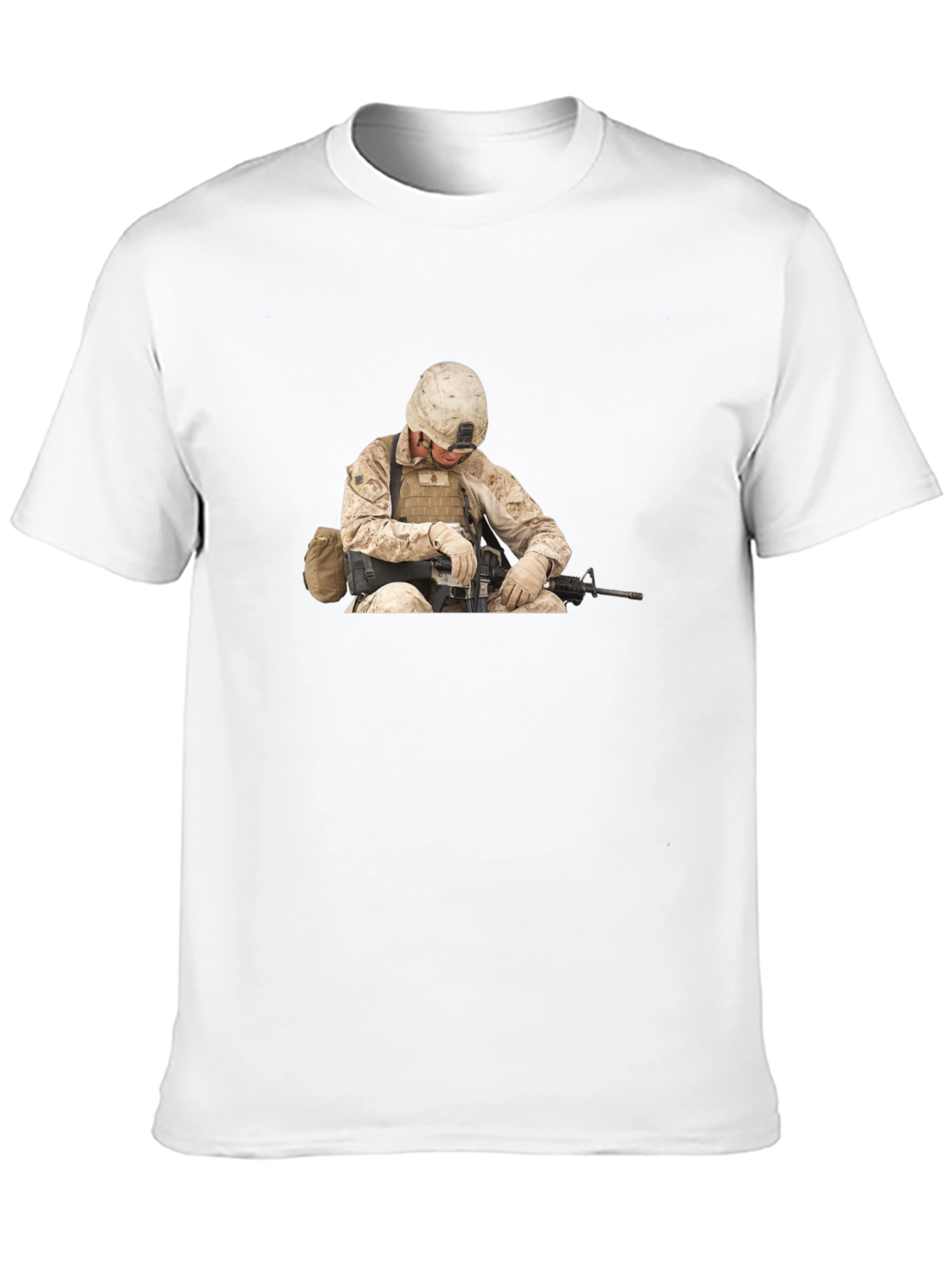 Soldier Graphic Print Black T-Shirt