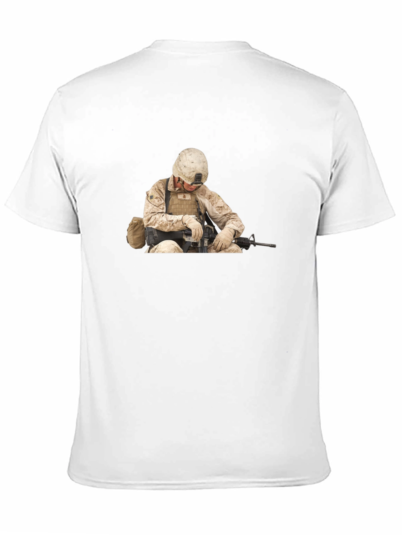 Soldier Graphic Print Black T-Shirt