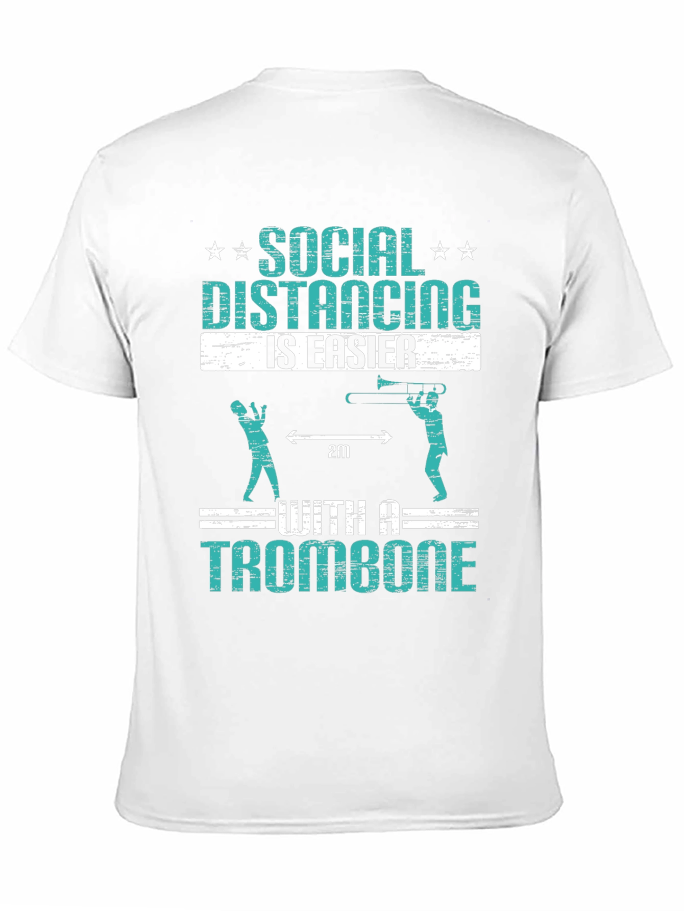 Social Distancing Trombone Humor T-Shirt