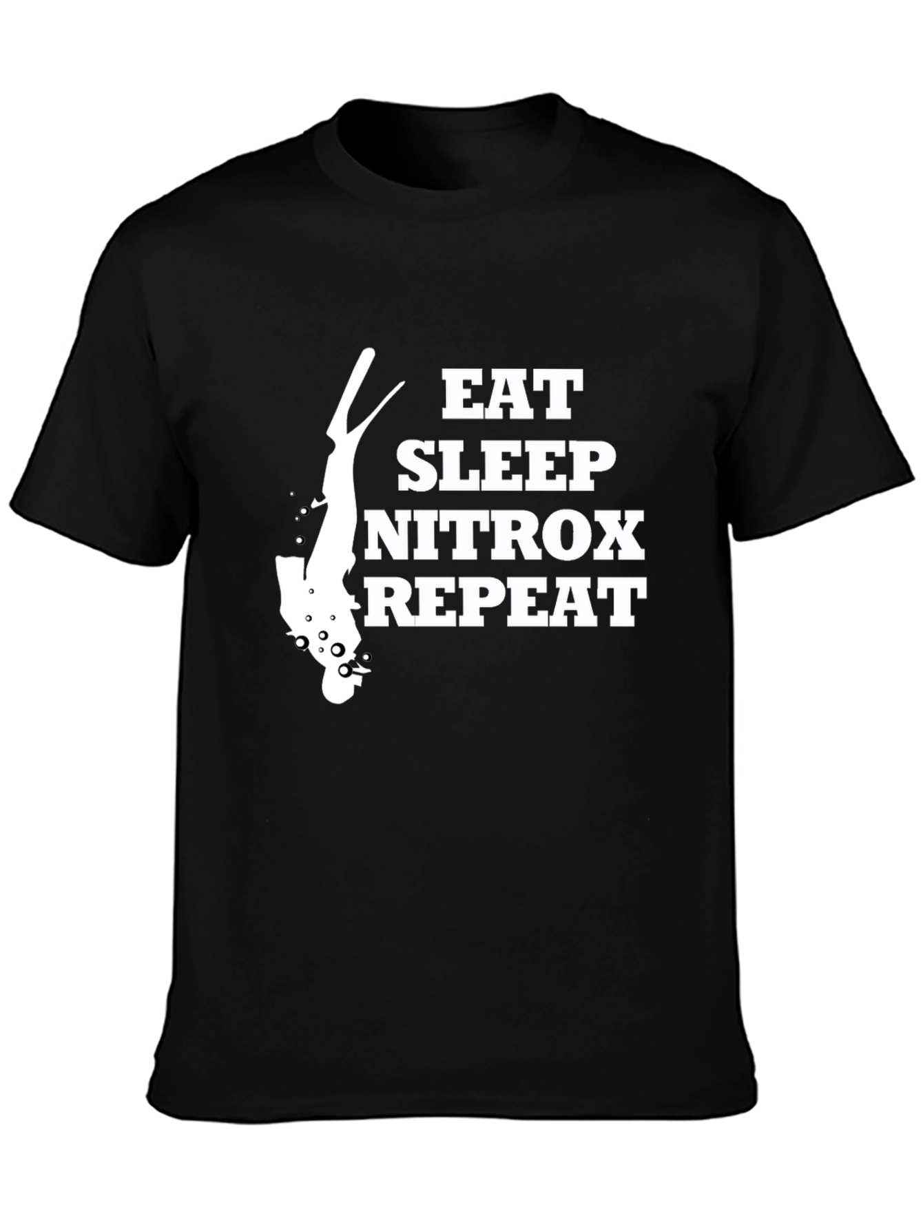 Eat Sleep Nitrox Repeat Black T-Shirt - Diver Gift