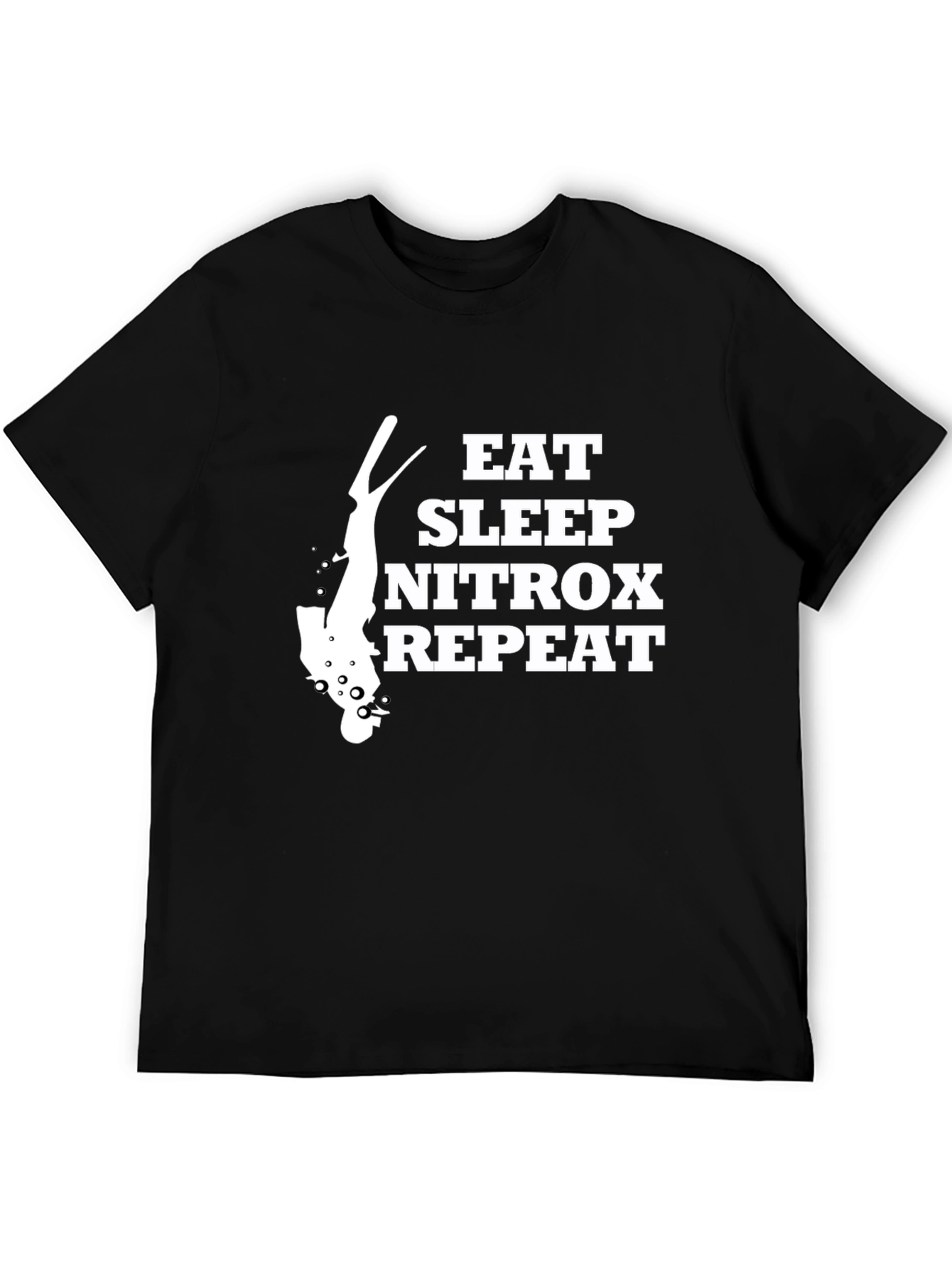 Eat Sleep Nitrox Repeat Black T-Shirt - Diver Gift