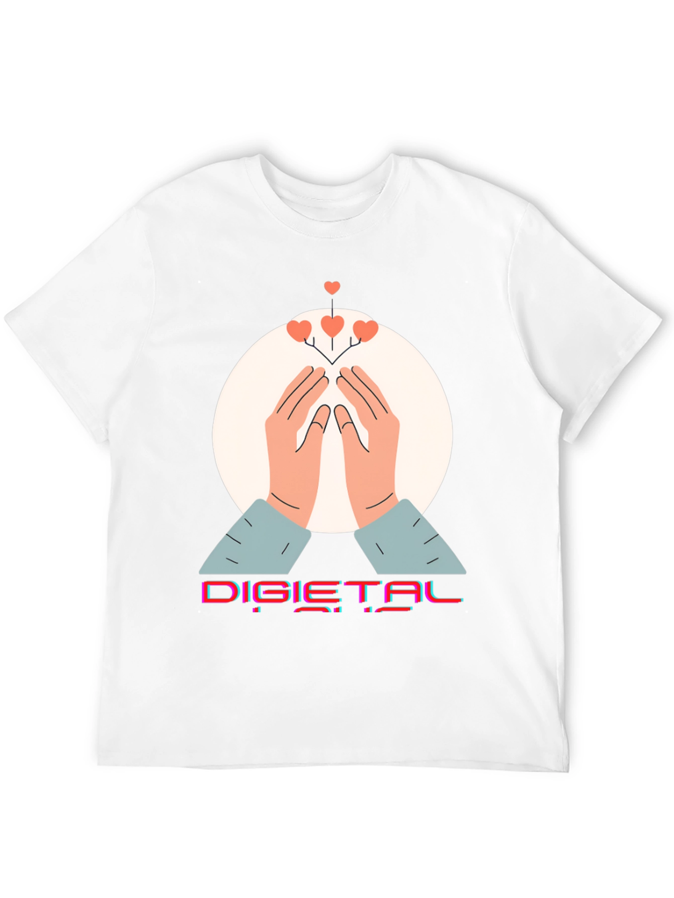Digital Hearts Graphic Tee - Modern Comfort