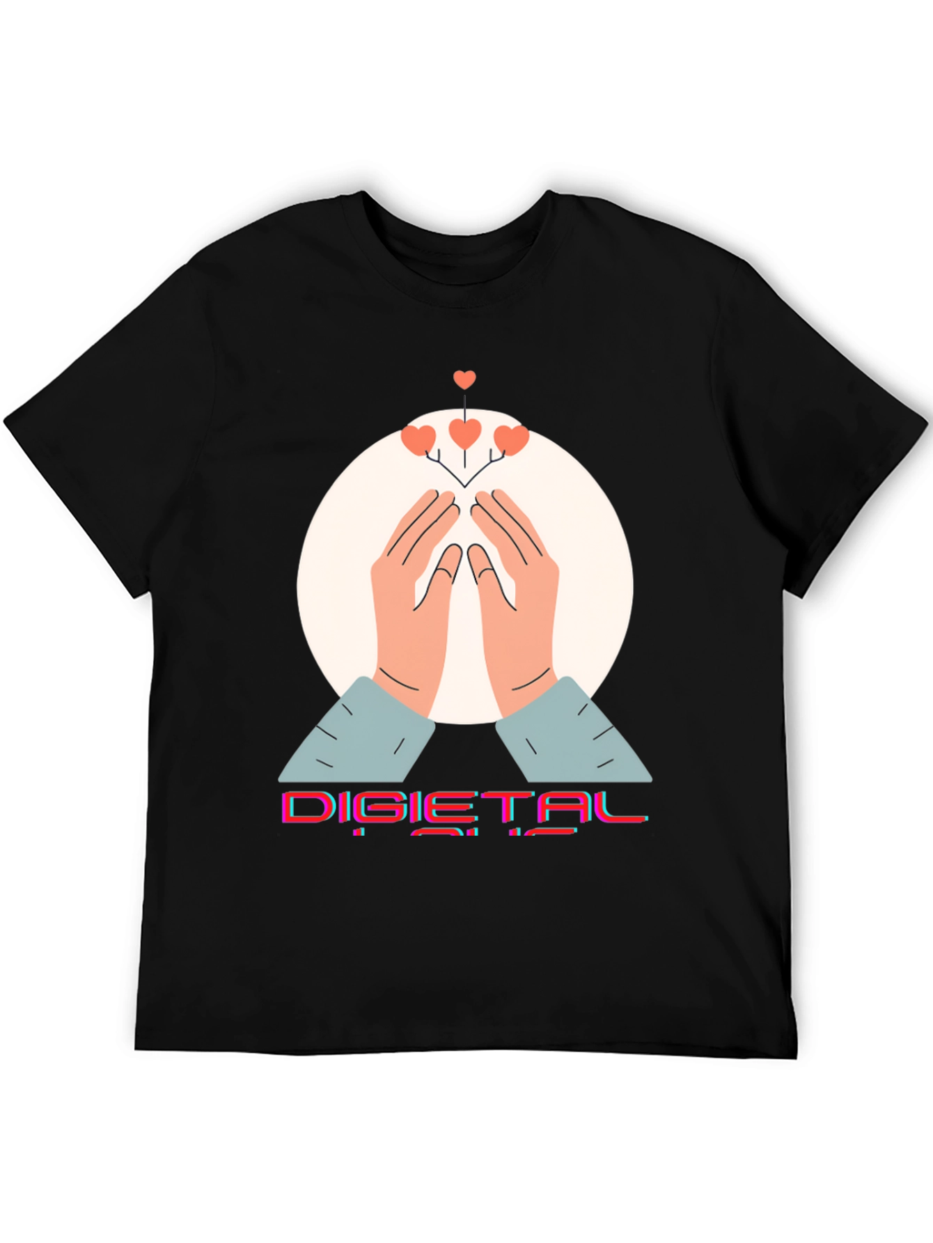Digital Hearts Graphic Tee - Modern Comfort