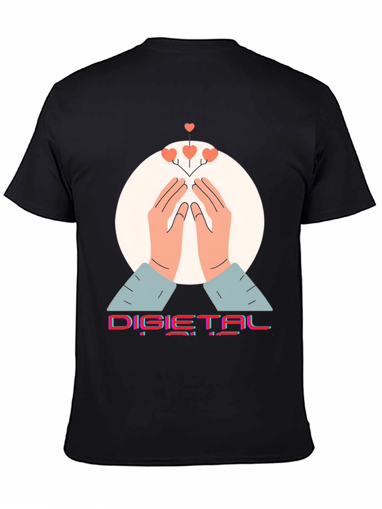 Digital Hearts Graphic Tee - Modern Comfort