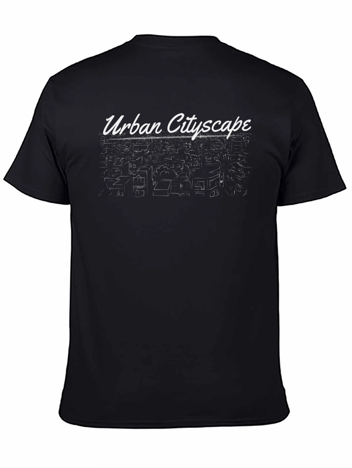 Urban Cityscape Black T-Shirt