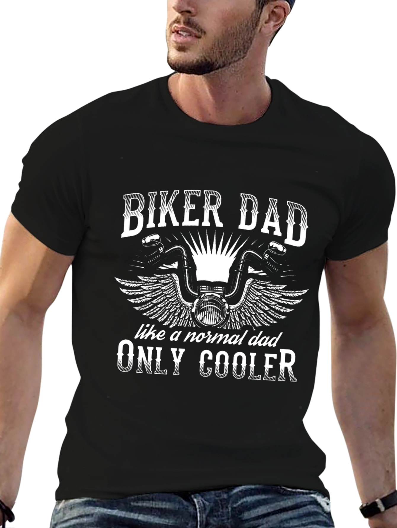 Biker Dad Graphic T-Shirt - Cool Fathers Day Gift